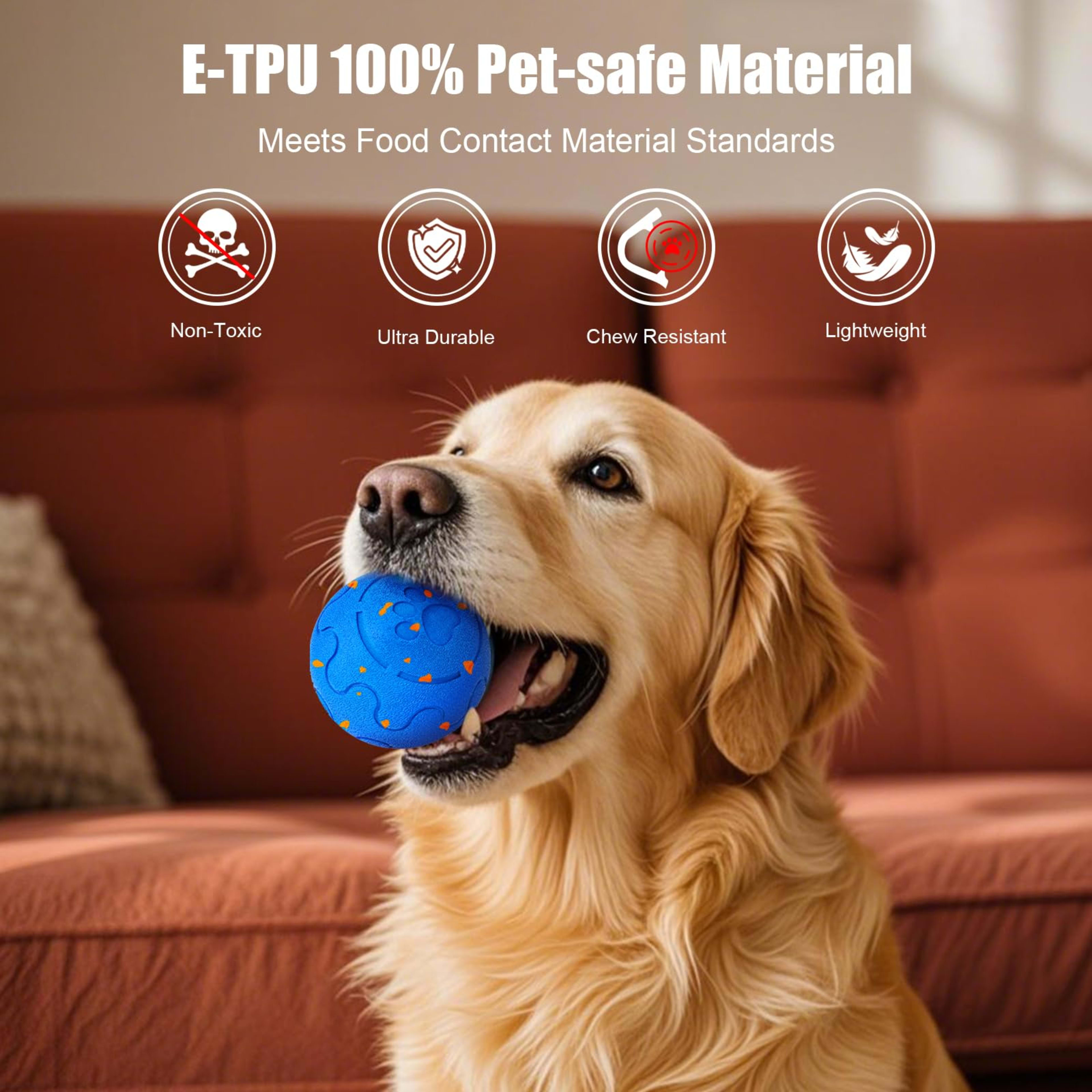 Interactive Dog Ball Toy, Smart Dog Toy For Medium And Large Dogs, Automatic Moving Rotating & Bouncing Ball, Durable E-