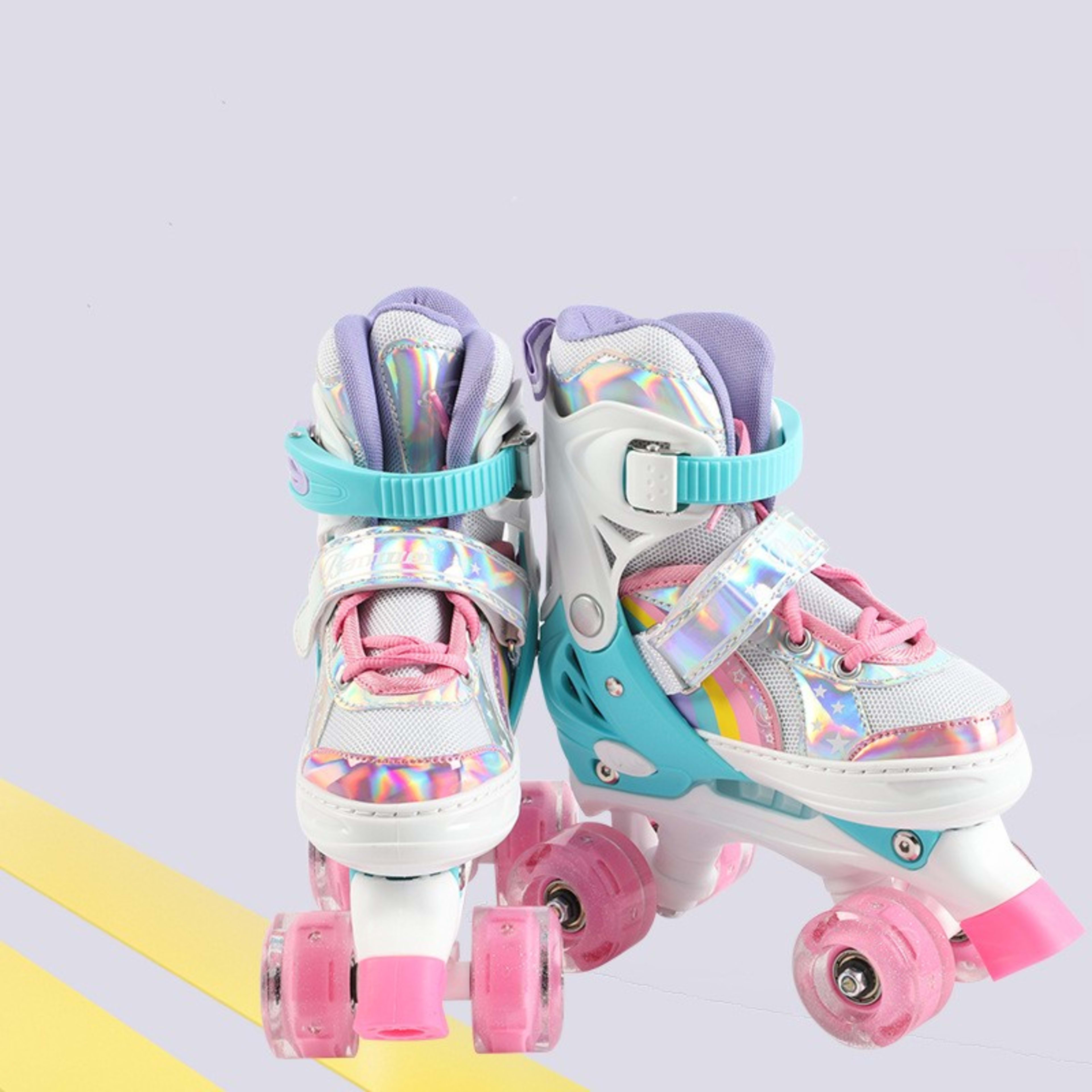 Children's Skates Double Row Four Wheel Full Flash 3