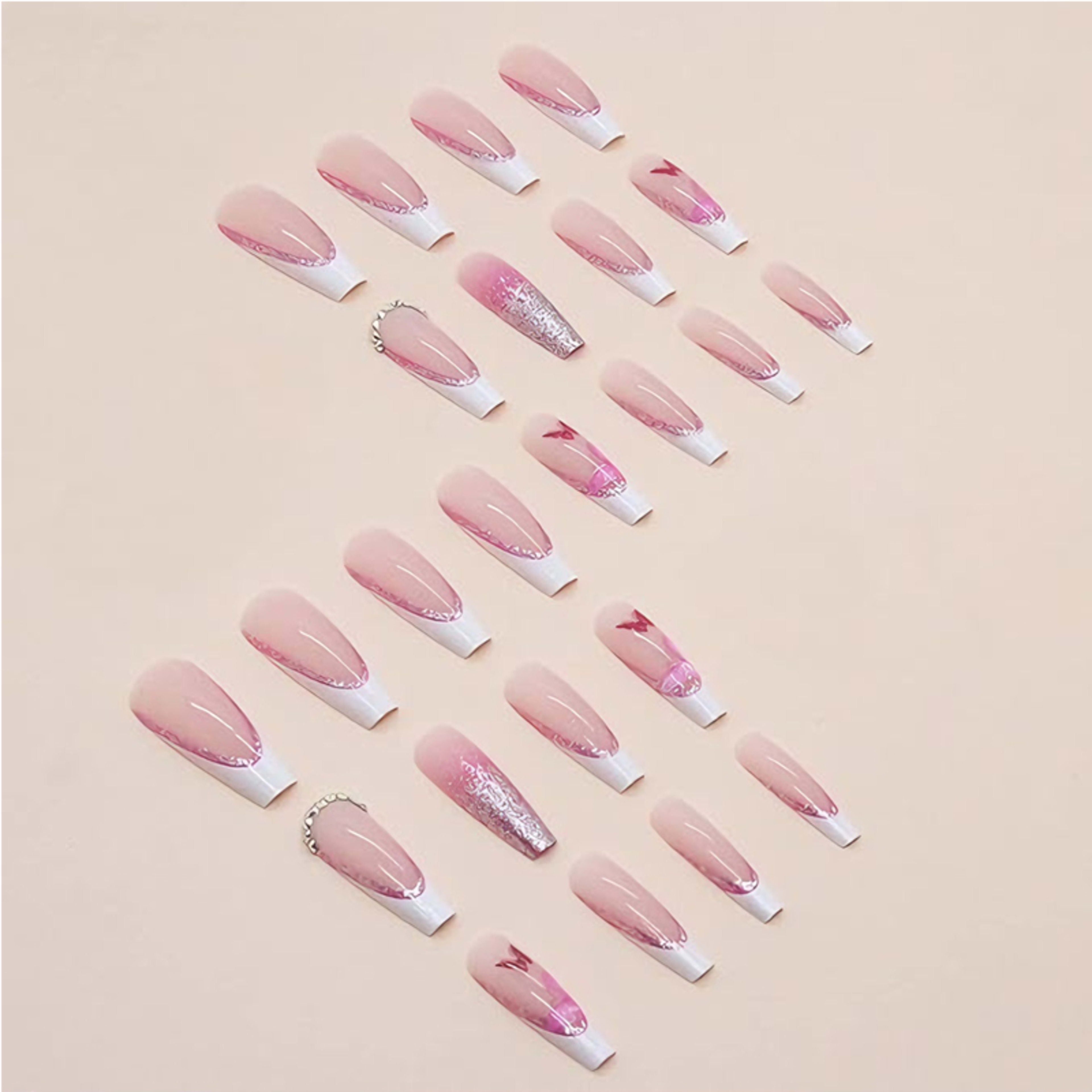 24 PCS Glitter Powder Butterfly Nail Art 2
