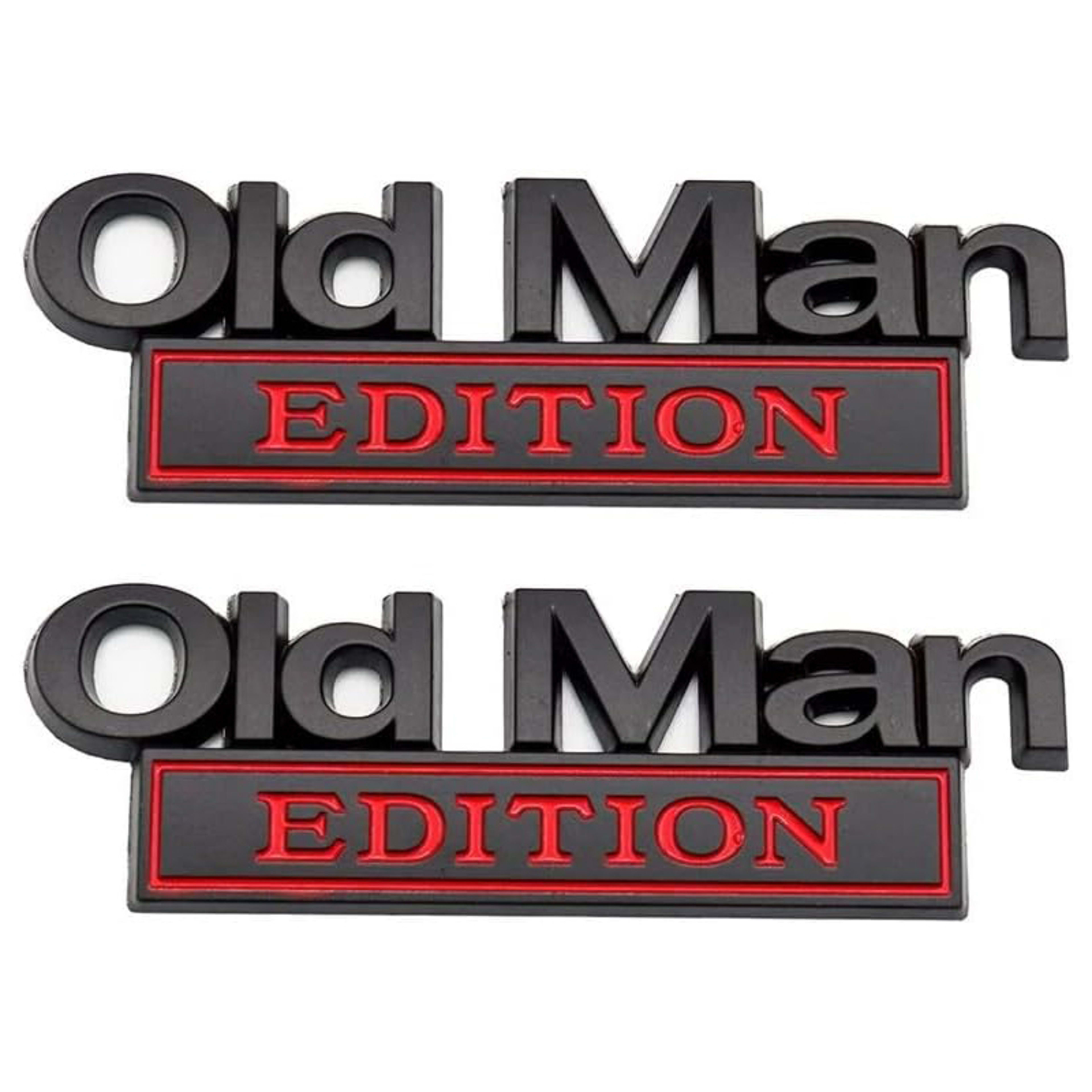 2pack Old Man Edition Emblems, Seabee Emblem 3D Badge Decal Car Truck SUV,Refrigerator Sticker,Window Display Stickers,B 3