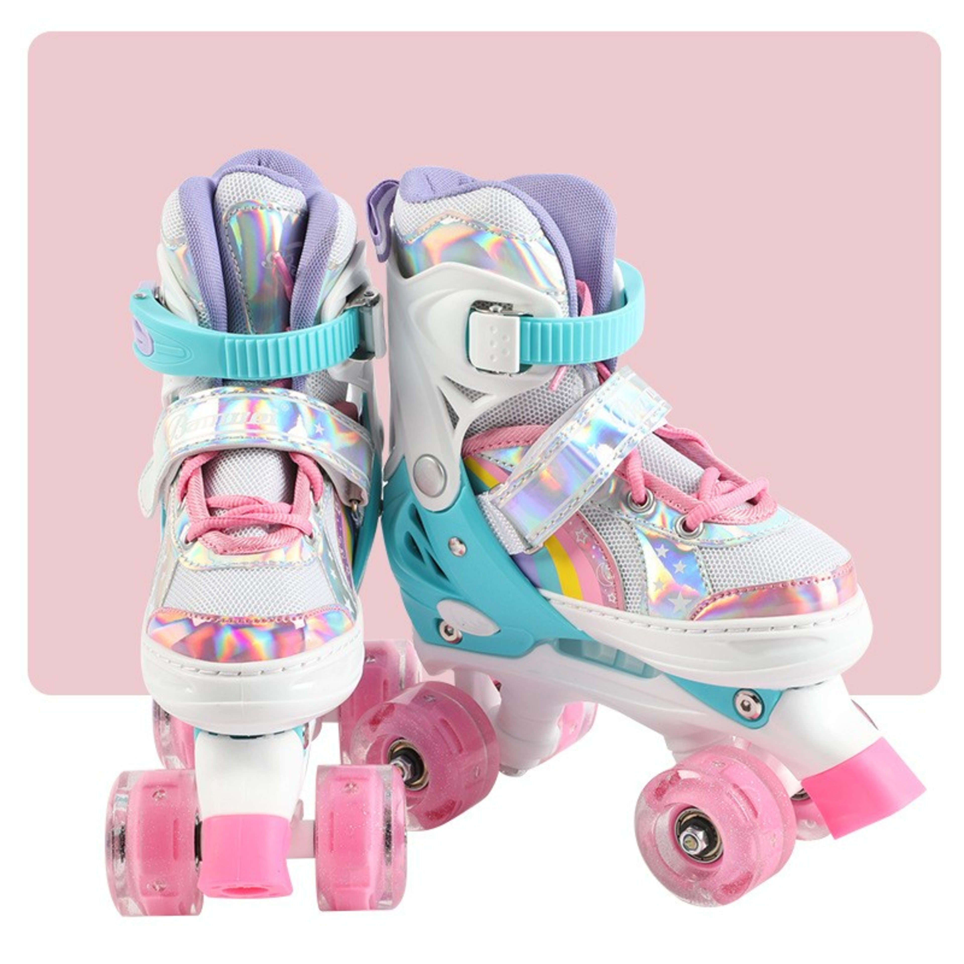 Children's Skates Double Row Four Wheel Full Flash 2