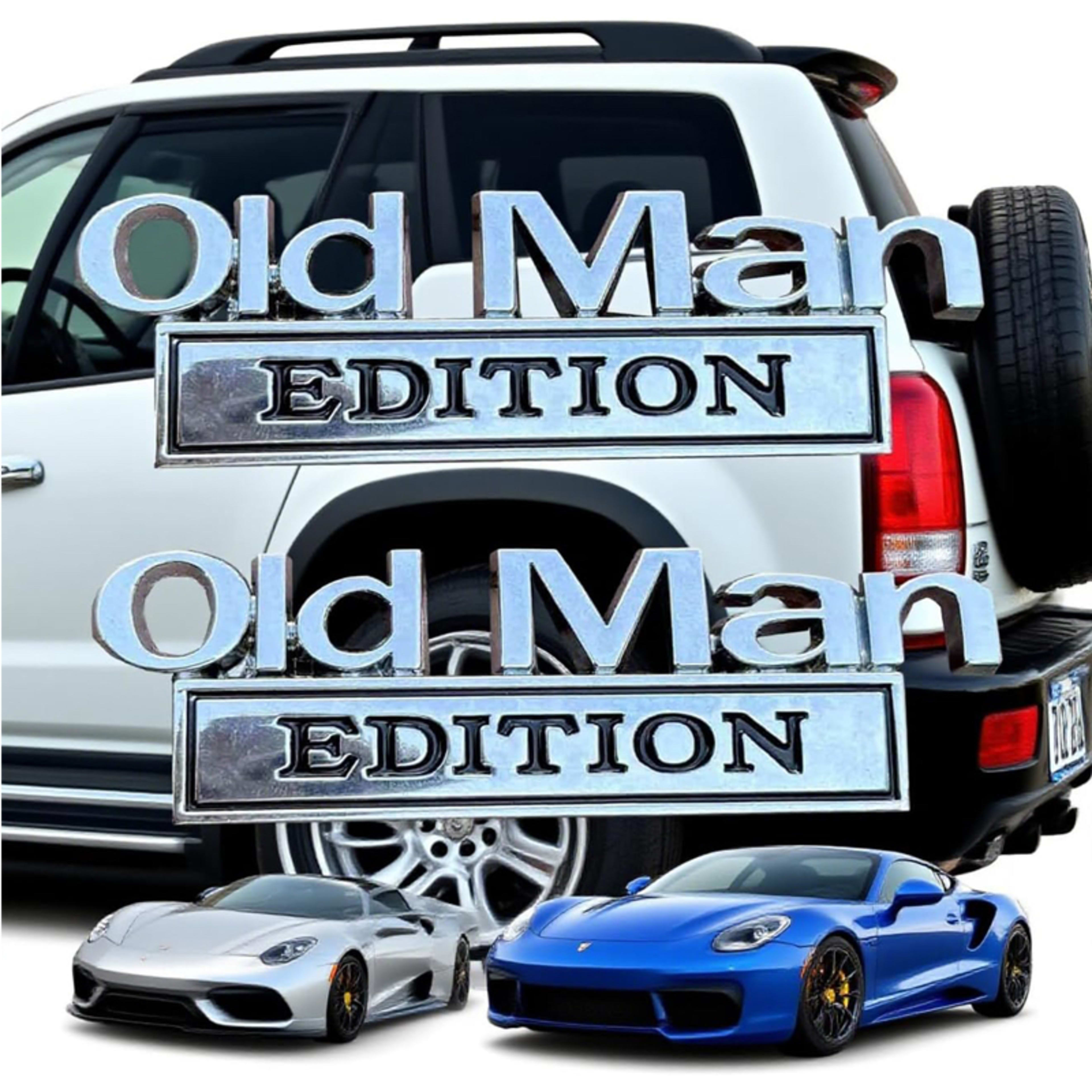 2pack Old Man Edition Emblems, Seabee Emblem 3D Badge Decal Car Truck SUV,Refrigerator Sticker,Window Display Stickers,B 9