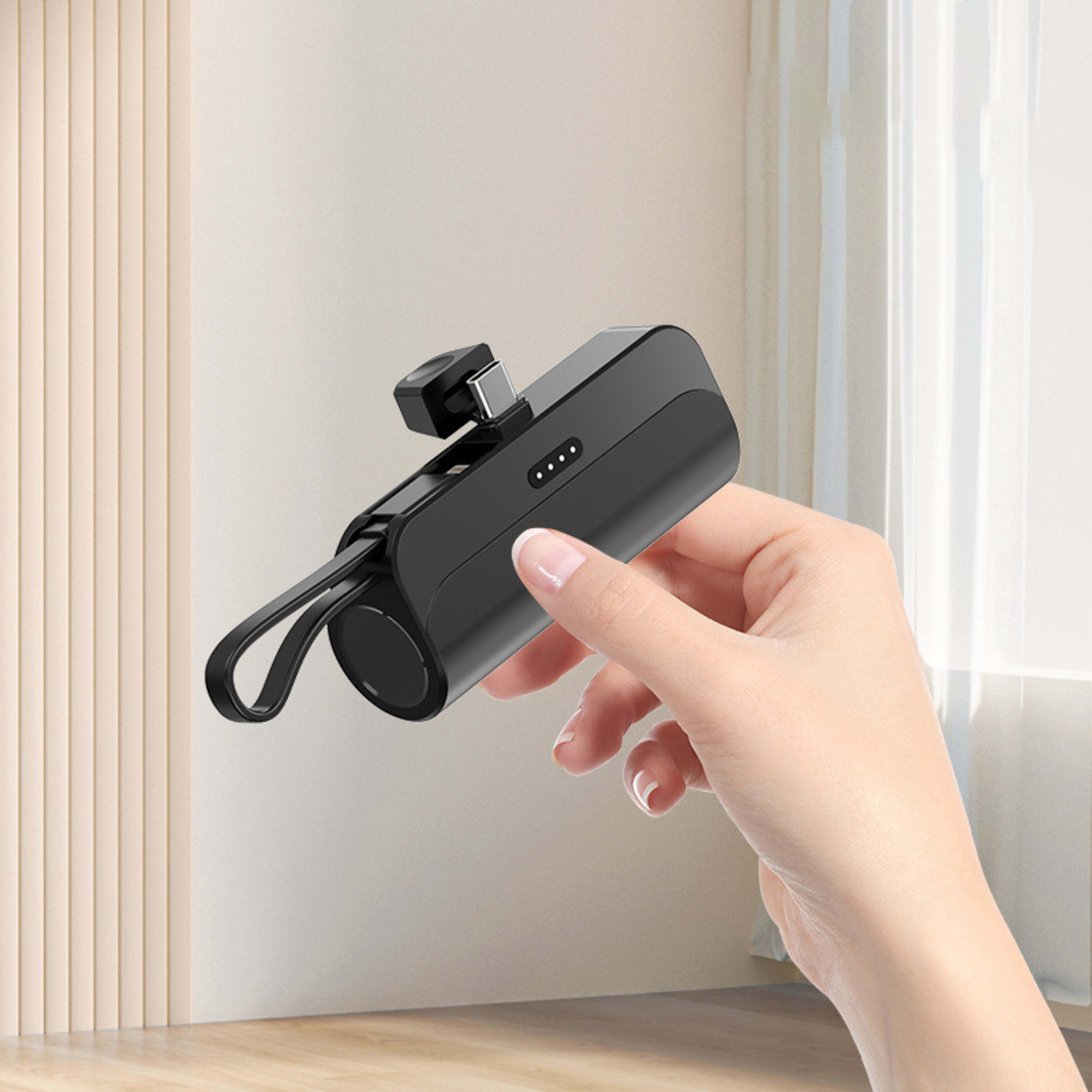 5000mAh Pocket-sized Mini Power Bank, 20W Fast Charging Function, Portable Charging Adapter For IPhone Android Smartphon 7