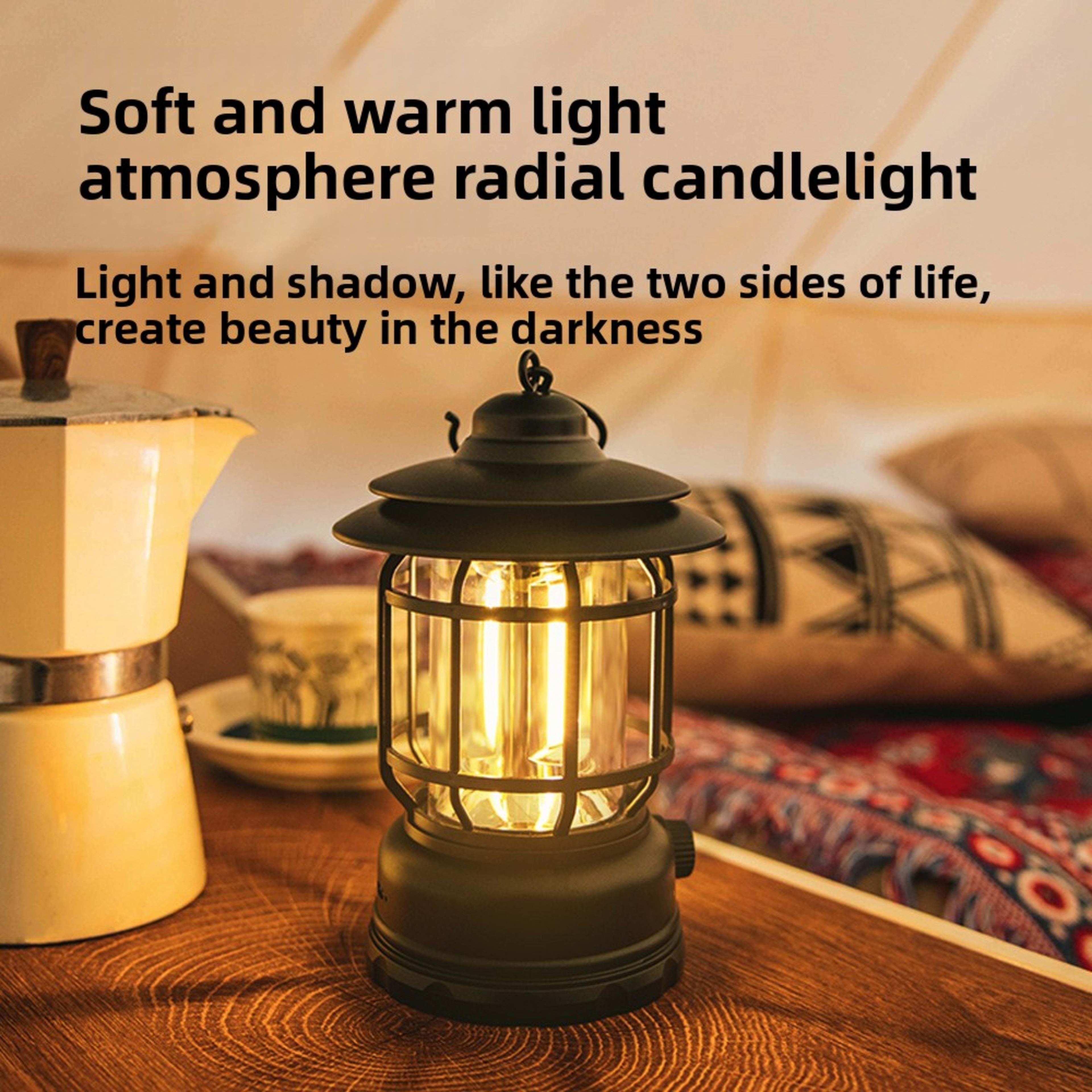 Camping Light, Ambient Light, Flame Camping Lamp, Tent Retro Hurricane Lamp 6