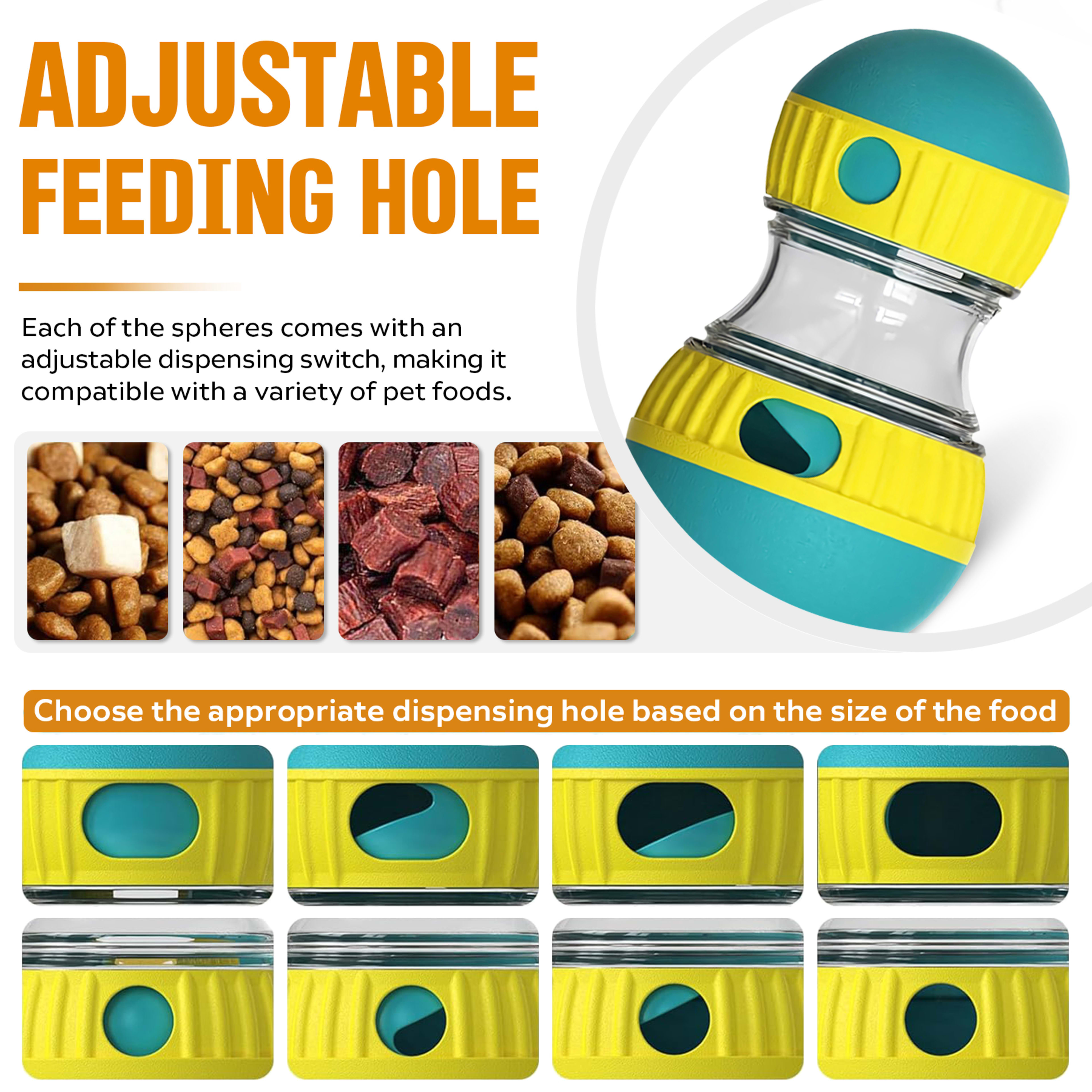 Dog Puzzle Toy, Adjustable Treat Dispensing Ball Food Dispenser Tough Slow Feeder Puppy Enrichment Training Toy Pet Inte 4