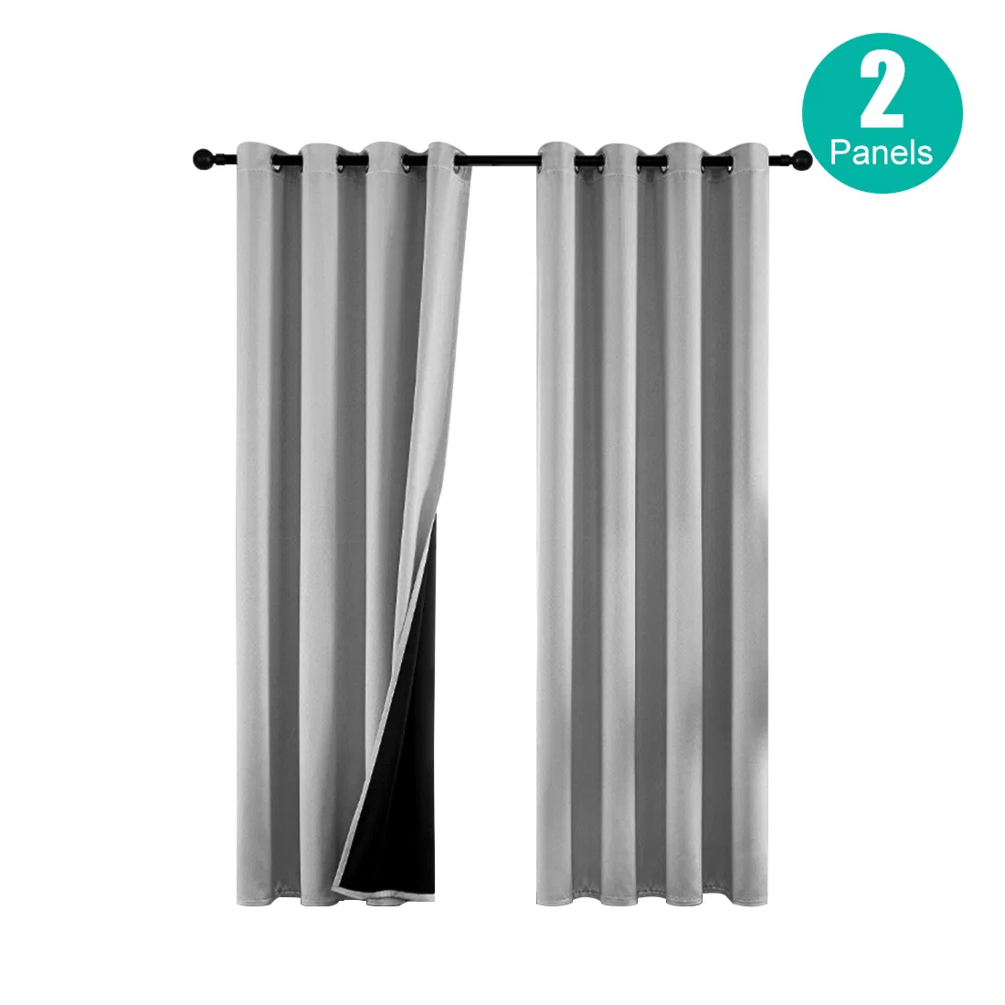 Polyester Grommets Thermal Insulated With Coated Lining 52 In.W63 In. L Indoor Blackout Curtains 3 Colors Available,Set  2