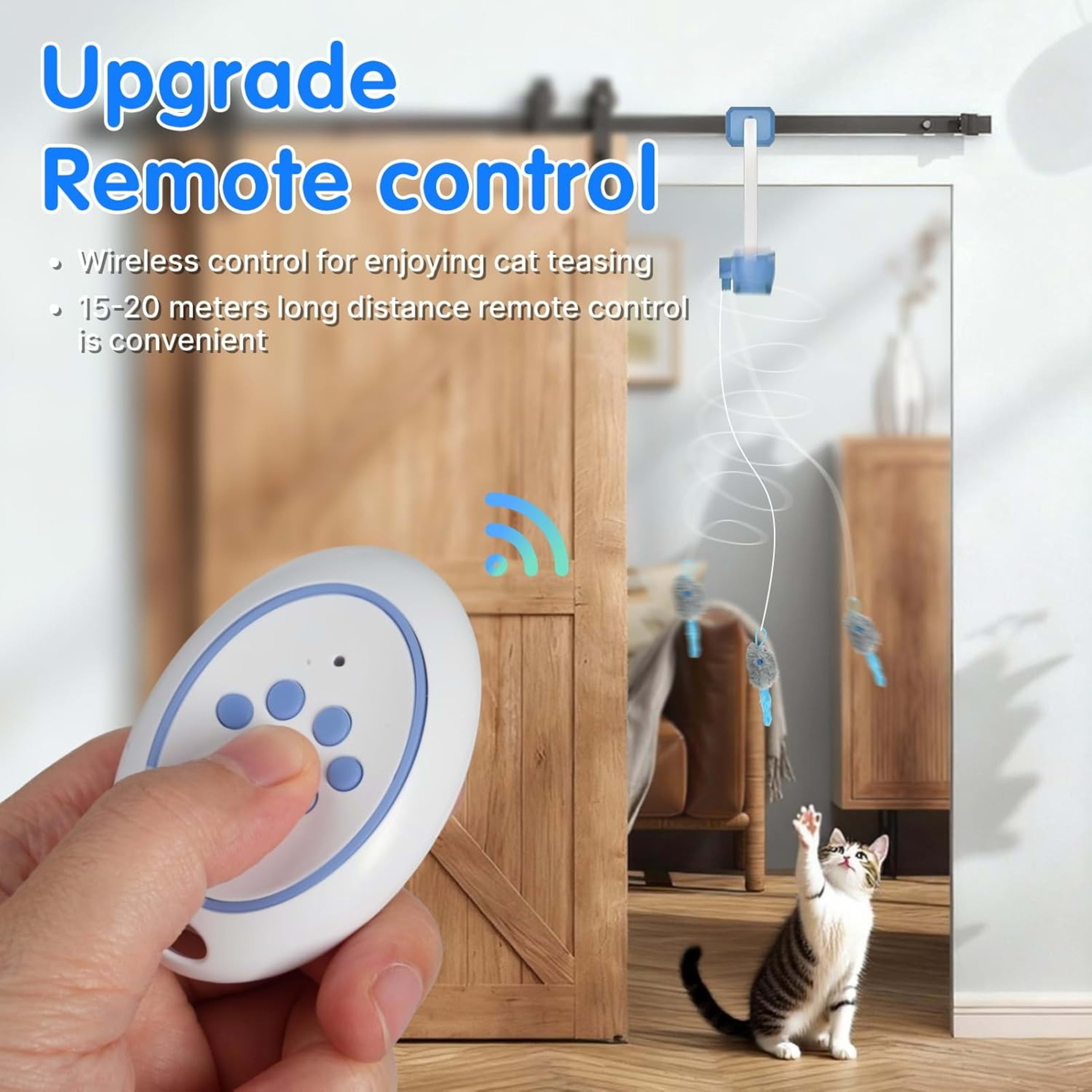 Rechargeable Electric Cat Teaser With Remote Interactive Door Clip Toy For Cat 7
