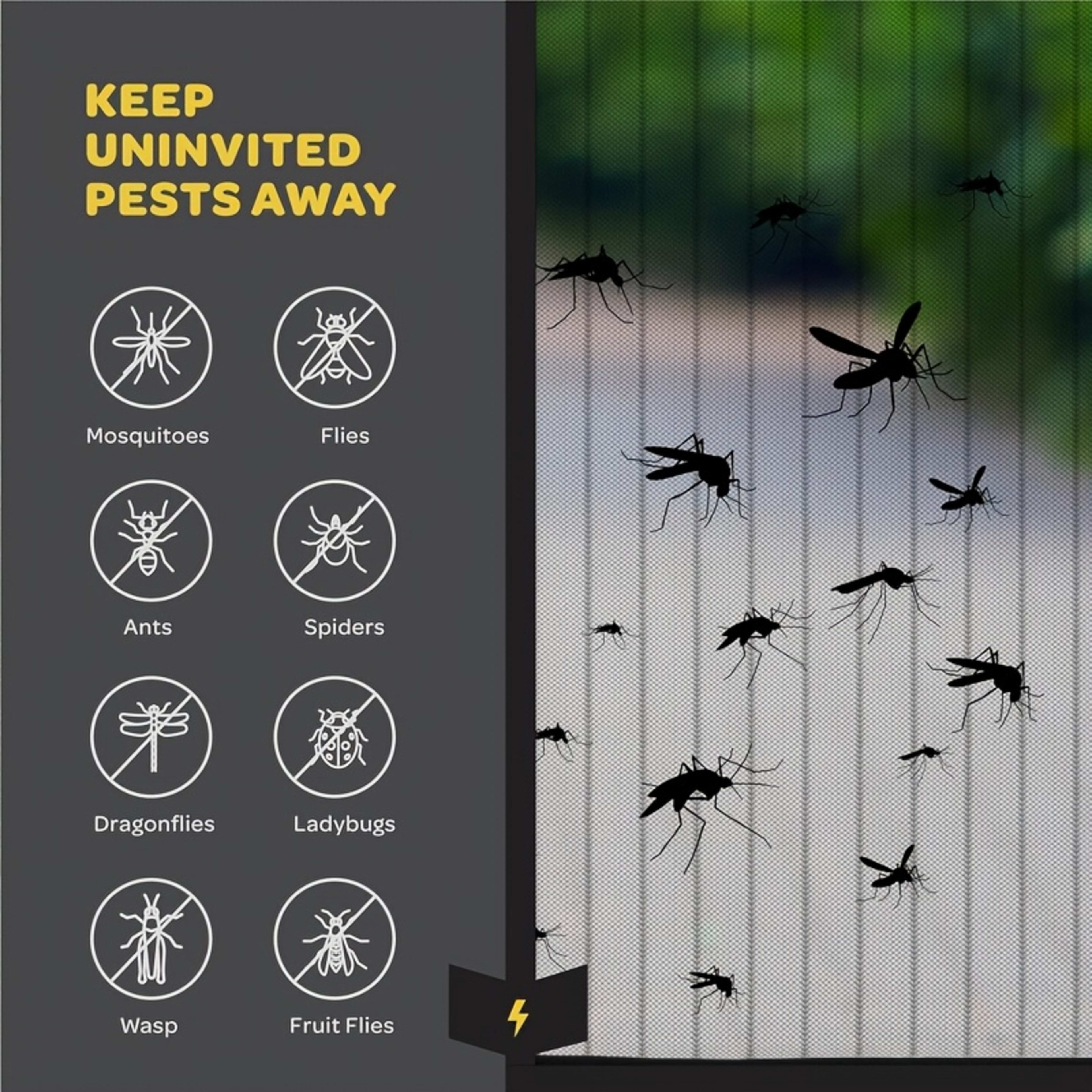 One Magnetic Mosquito Screen Door, Upgraded Summer Screen Window, No Drilling Needed, Made Of Diamond Mesh Material - In 7