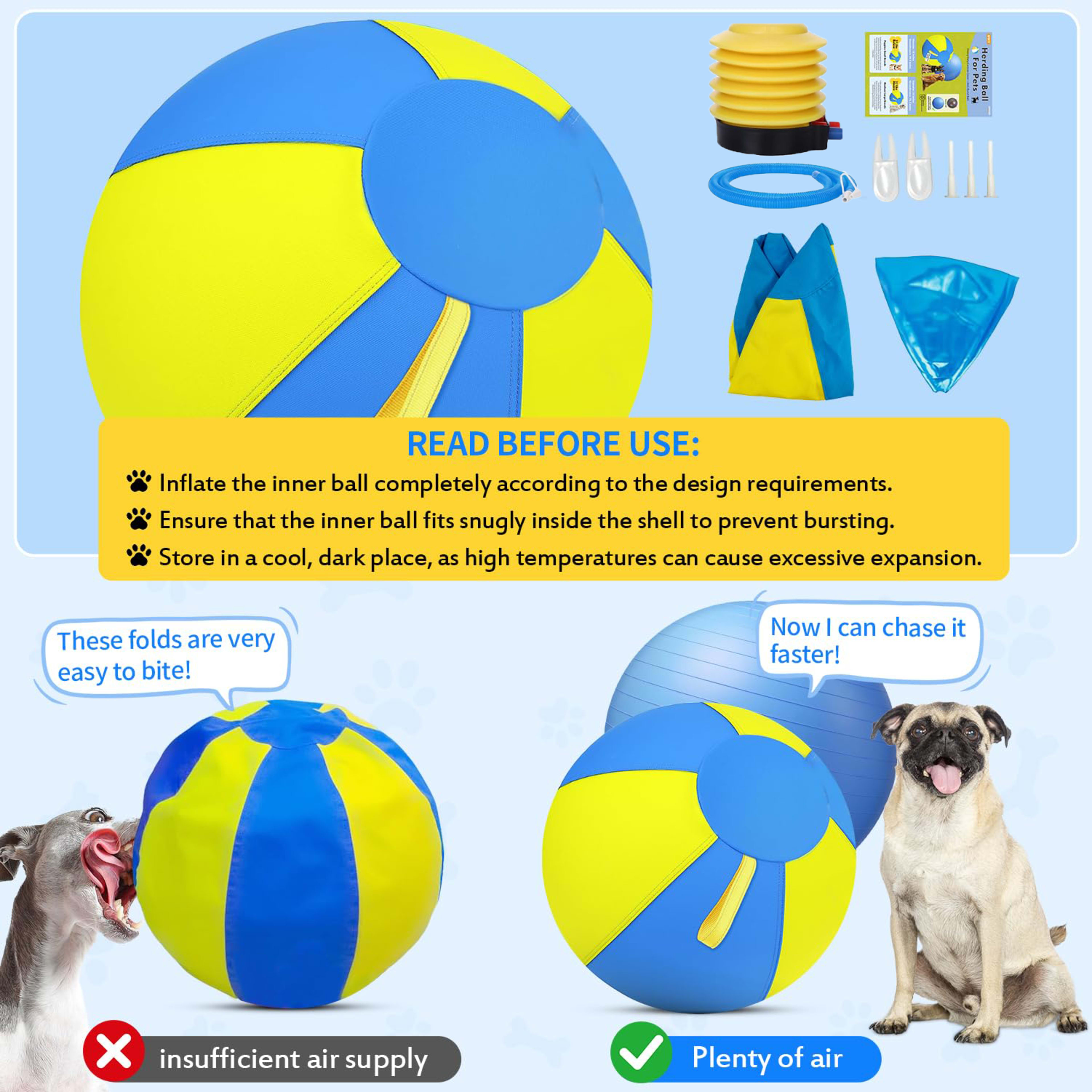 Herding Ball For Dogs, 25 Inch Large Dog Ball Toy With Handles, Anti Burst Interactive Toy For Large Breeds, German Shep 4