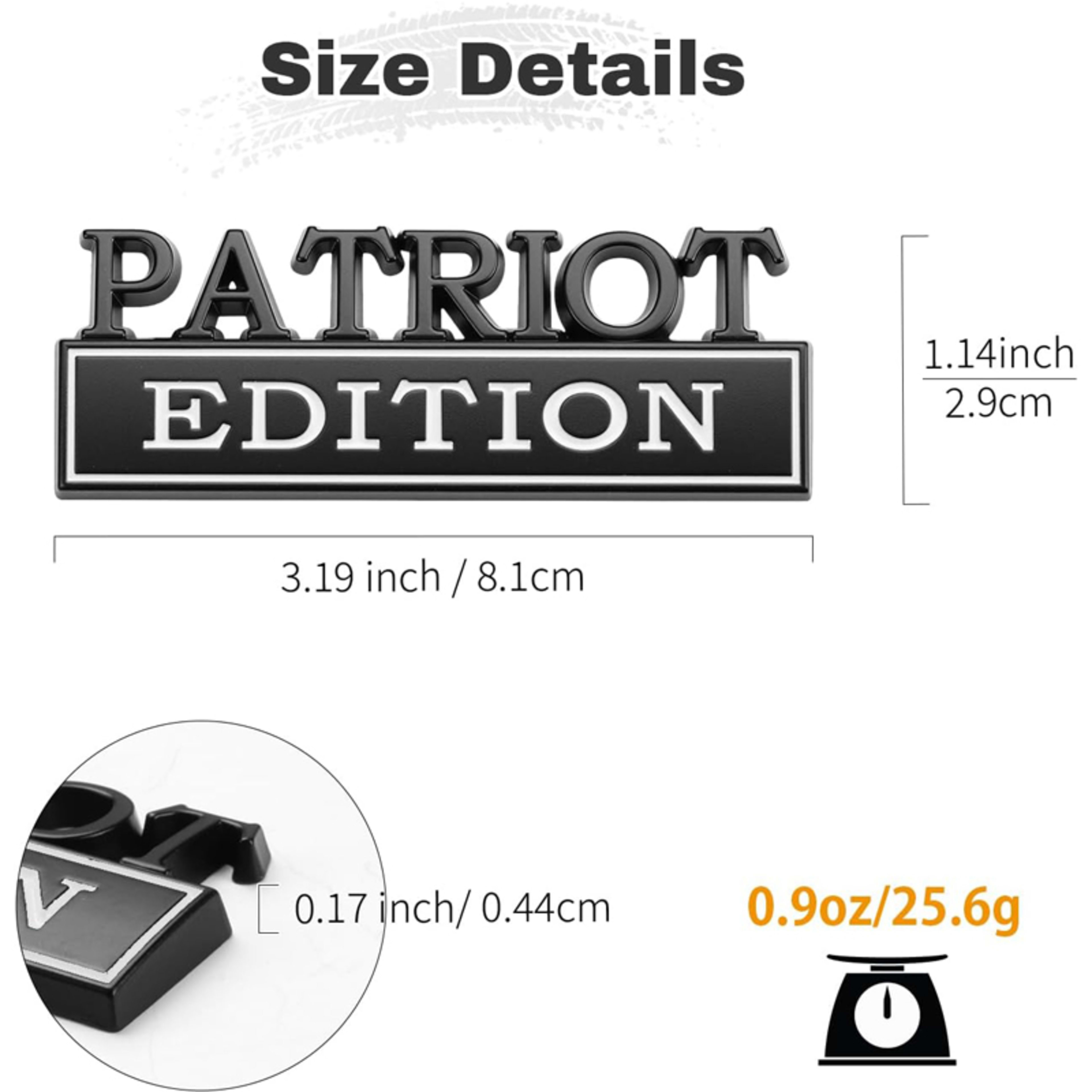 2pcs Patriot Edition Emblems, Emblem 3D Badge Decal Car Truck SUV,Refrigerator Sticker,Window Display Stickers,Bicycles, 5
