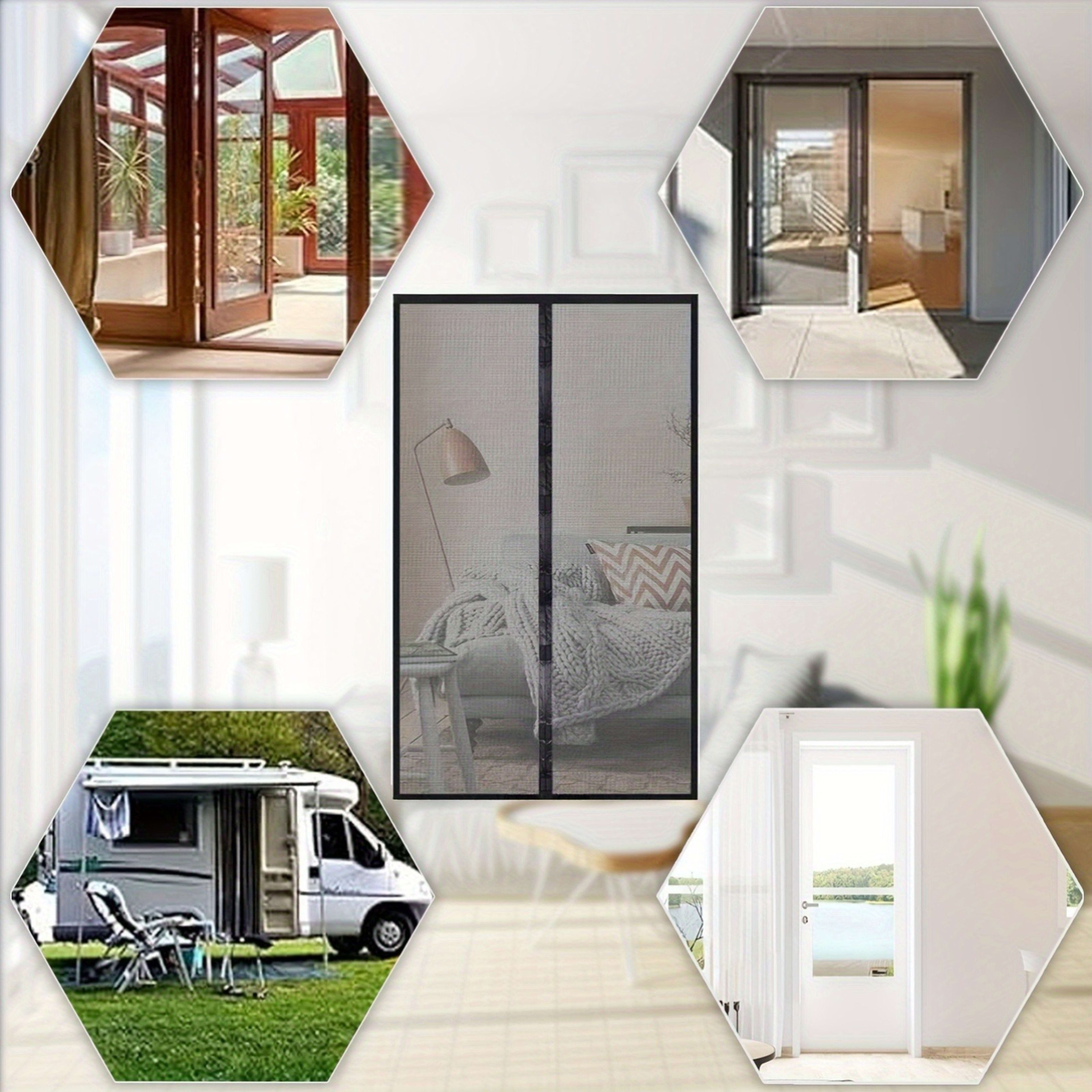 Automatic Self Closing Magnetic Screen Door  Heavy Duty Magnetic Closure, No Drilling Required, Suitable For Indoor Outd 8