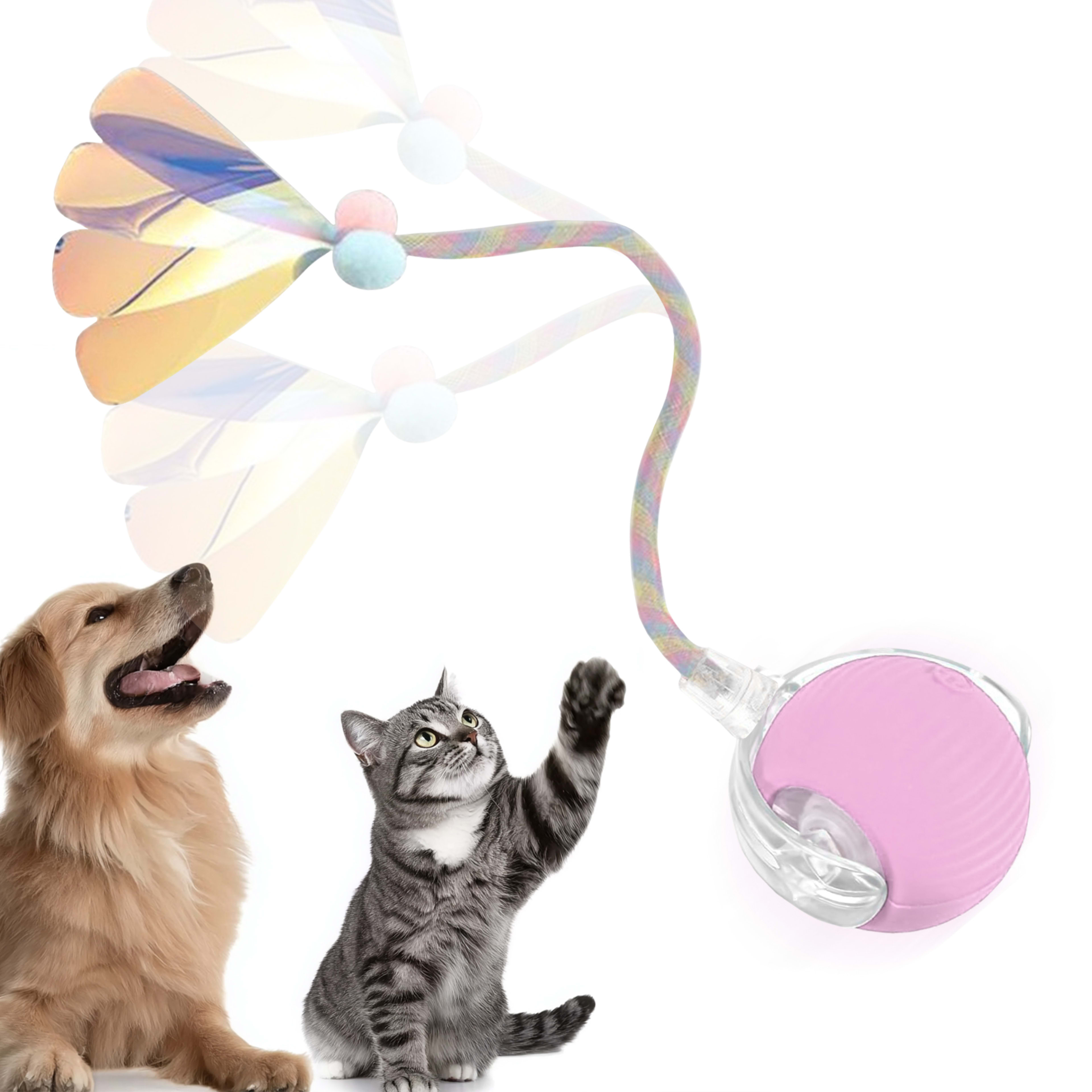 Interactive Toys Ball For Cats, Dog,Agile Moving Cat Ball With ElasticMesh Tail 8