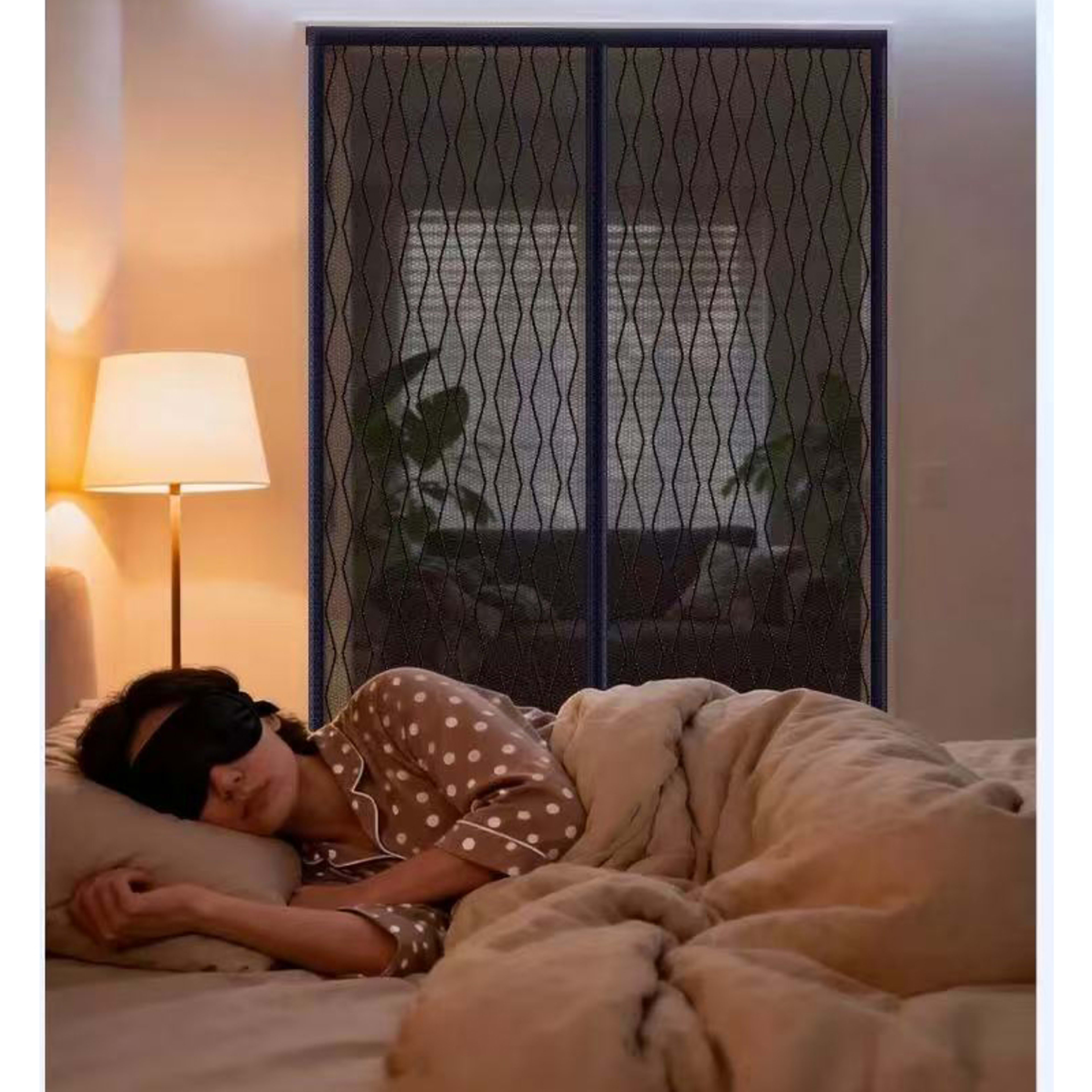 A Magnetic Mosquito-proof Door Curtain With Fine Vertical Wavy Mesh Material That Effectively Keeps Mosquitoes Away Whil 7