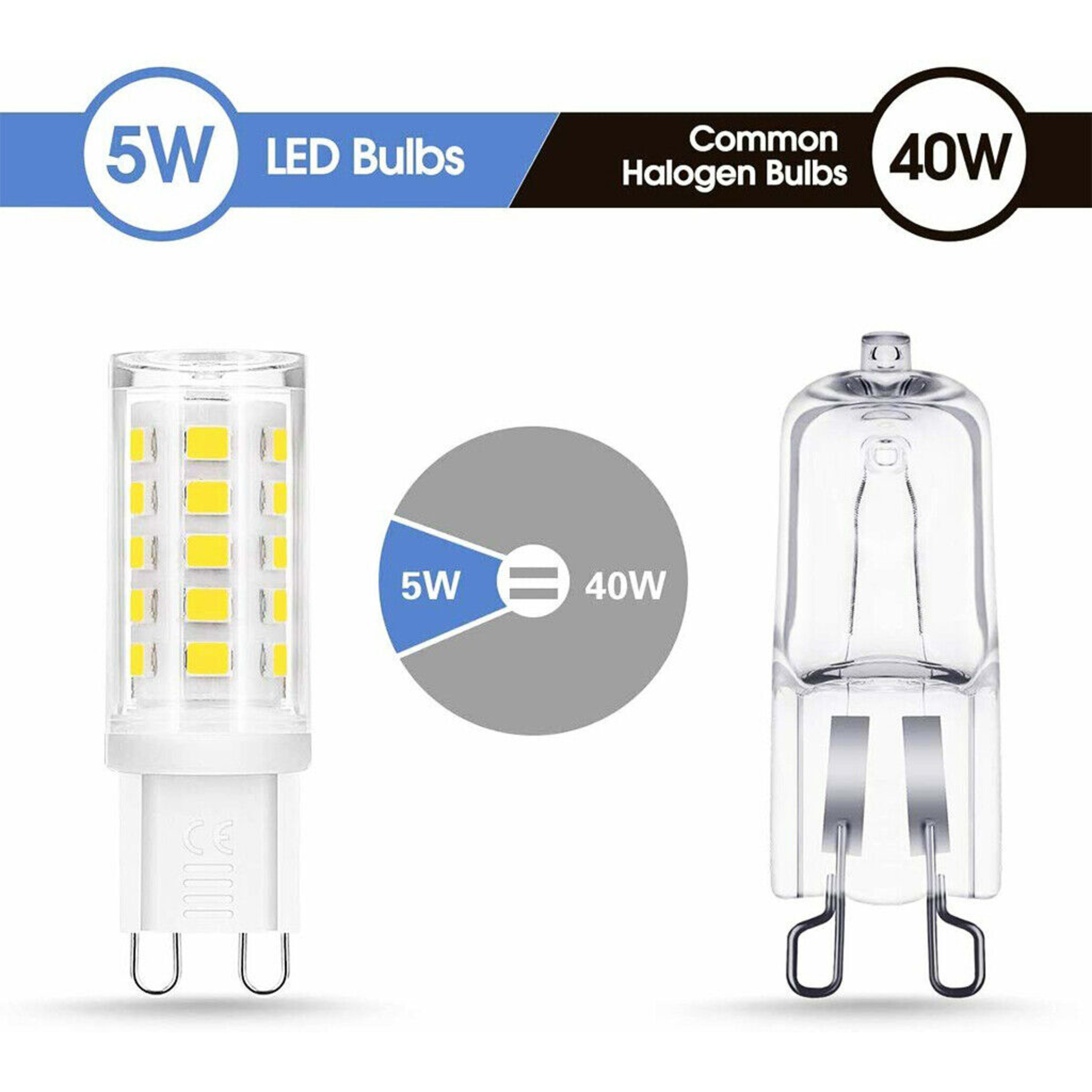 10 X G9 LED BULB 5W COOL WHITE CAPSULE LAMP REPLACE 40W HALOGEN LIGHT BULBS 230V 9