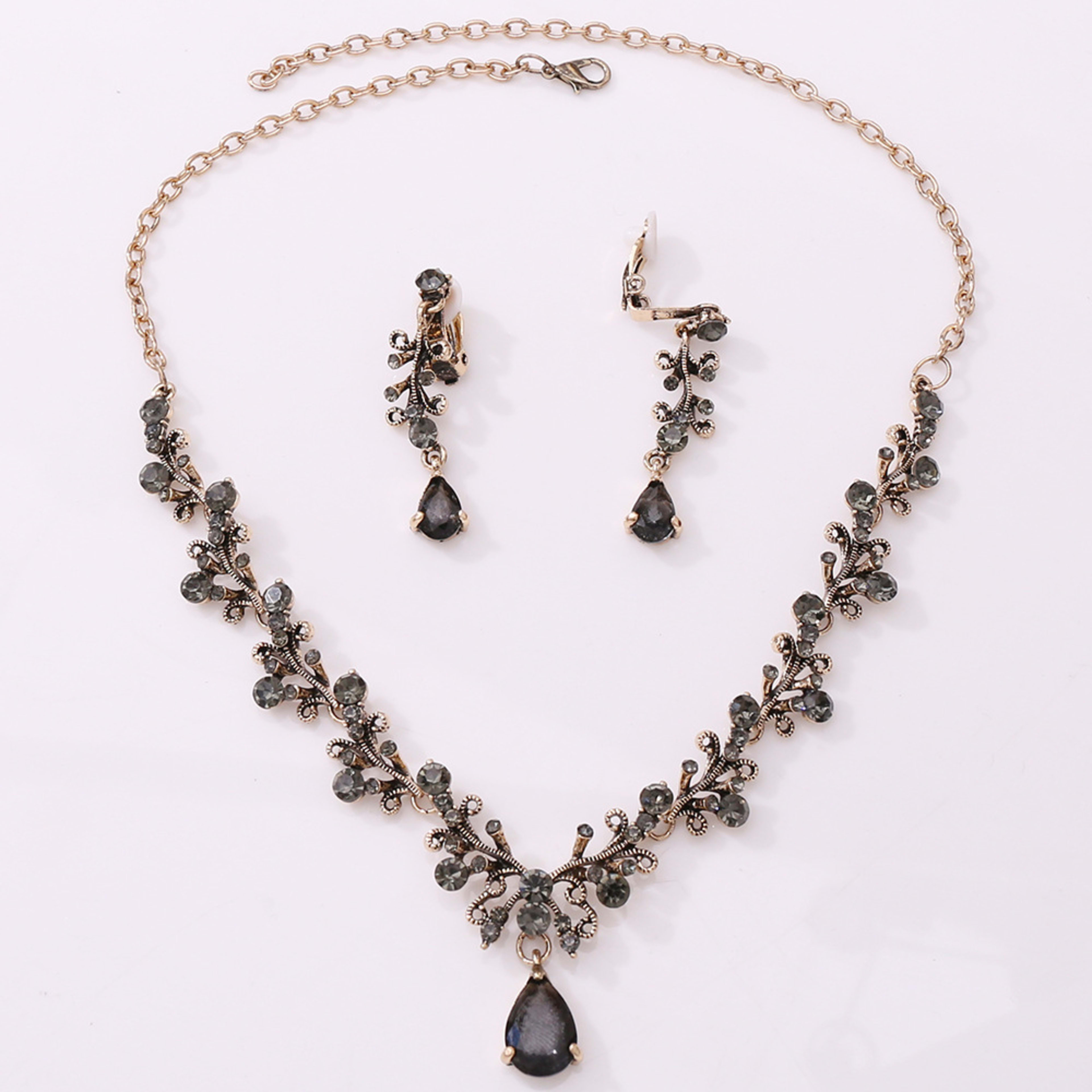 Bridal Rhinestone Zircon Earring Necklace 5