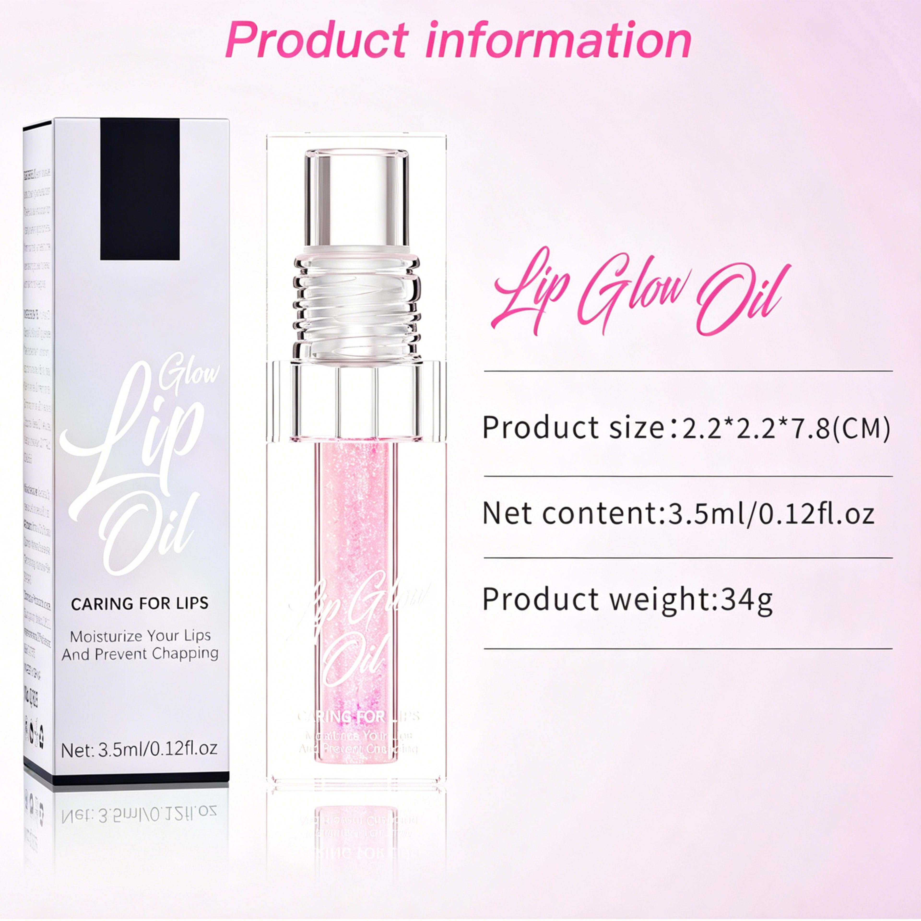 Color-changing Lip Oil,Lip Glow Oil, Glitter Plumping Tinted Gloss For Women Girls 7