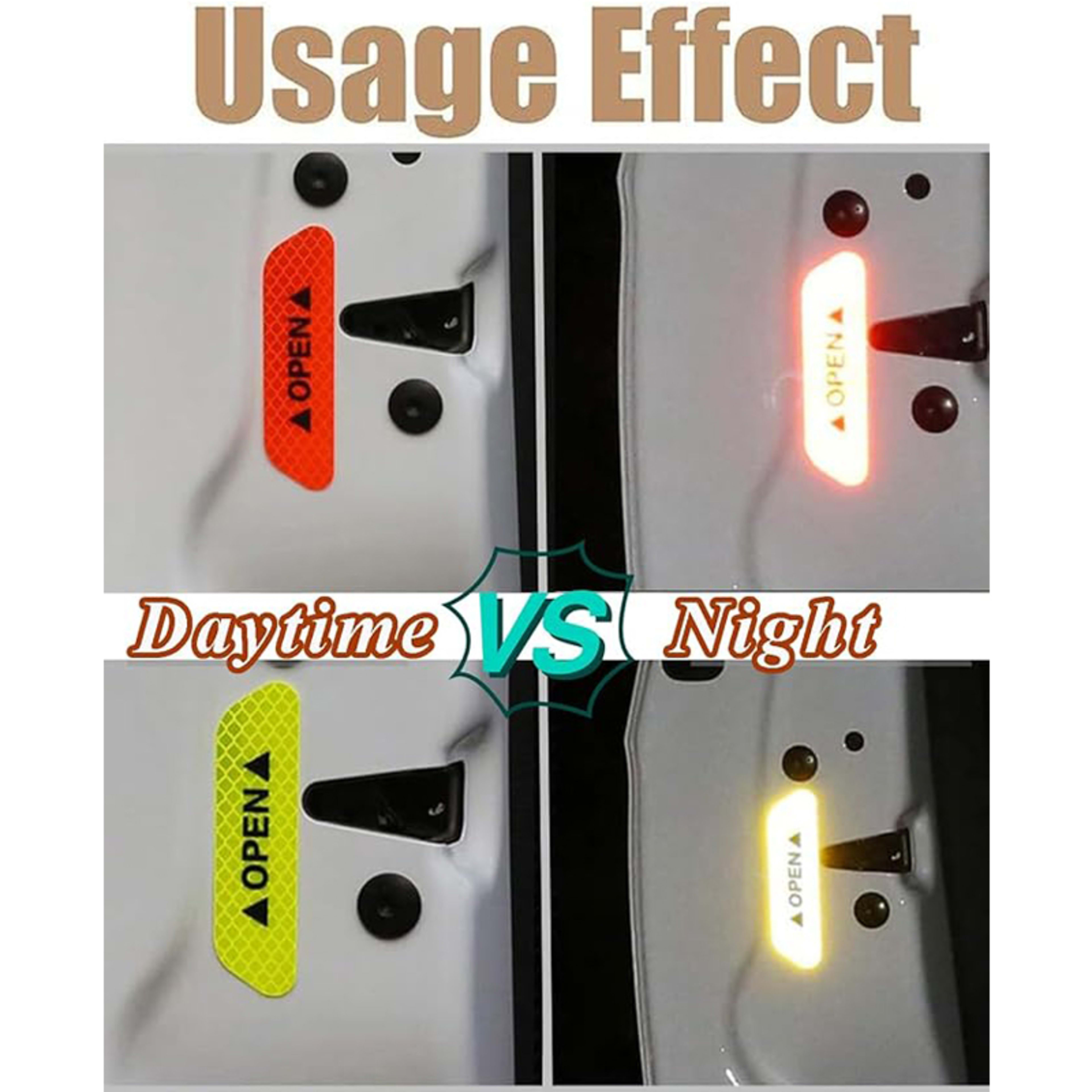 20 Pcs Car Stickers, Reflective Open Warning Signal Stickers, Night Car Stickers, Anti-Collision Safety, Car Door Protec 6