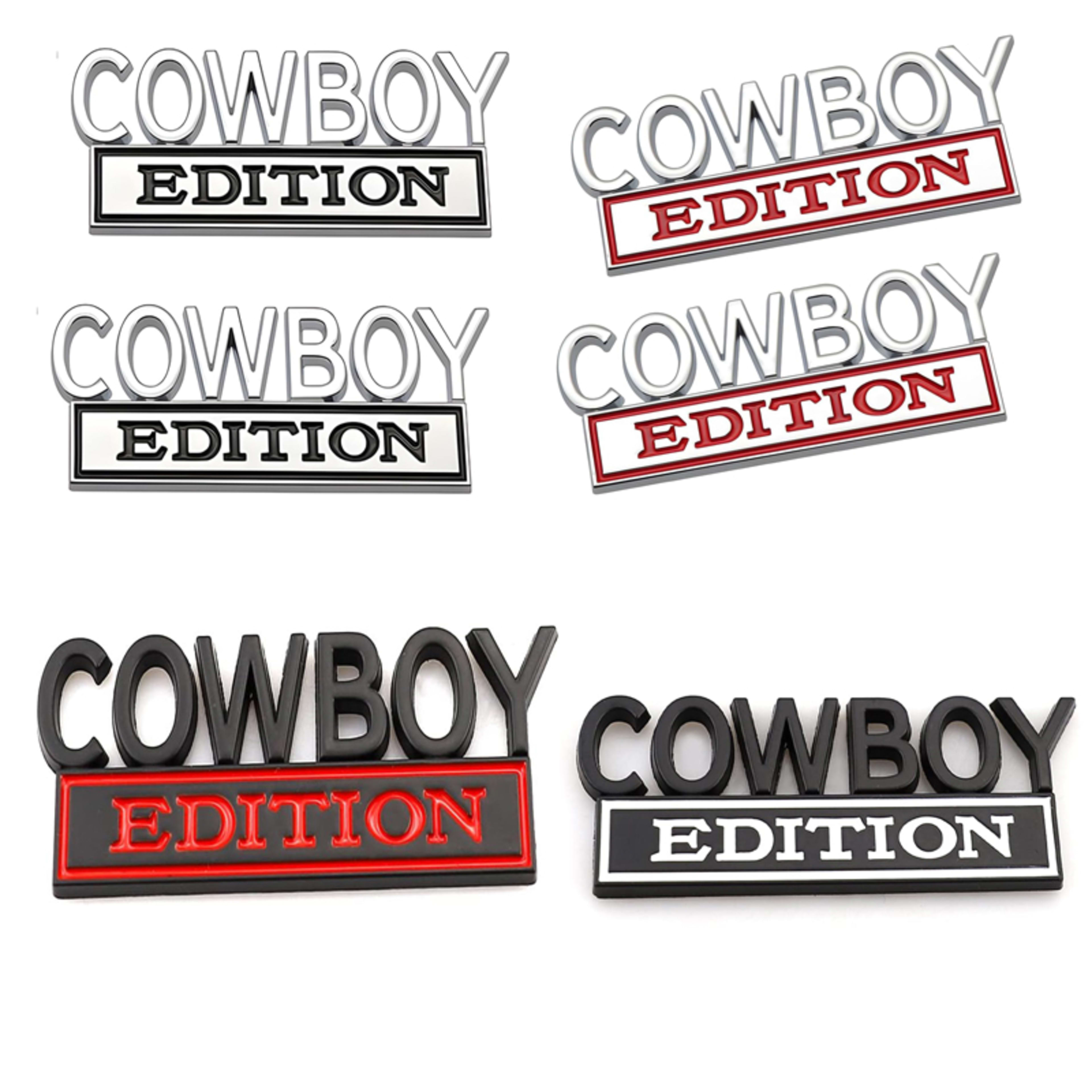 2pack Cowboy Edition Emblems, Seabee Emblem 3D Badge Decal Car Truck SUV,Refrigerator Sticker,Window Display Stickers,Bi 5
