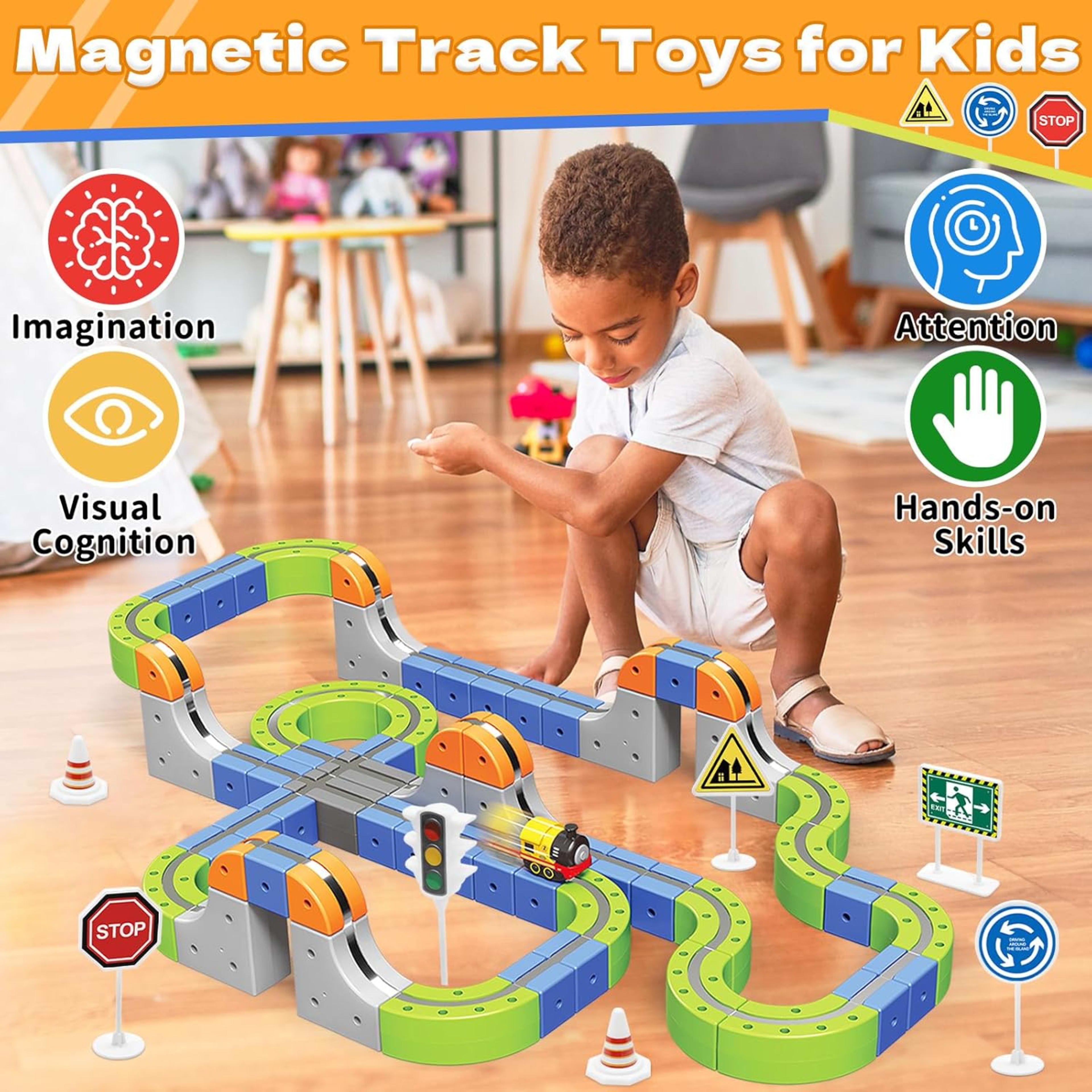 101-Piece Electric Train Track Toy Set Rechargeable Electric Train & DIY Assembly Track Kit  Creative Building Block Rac 13