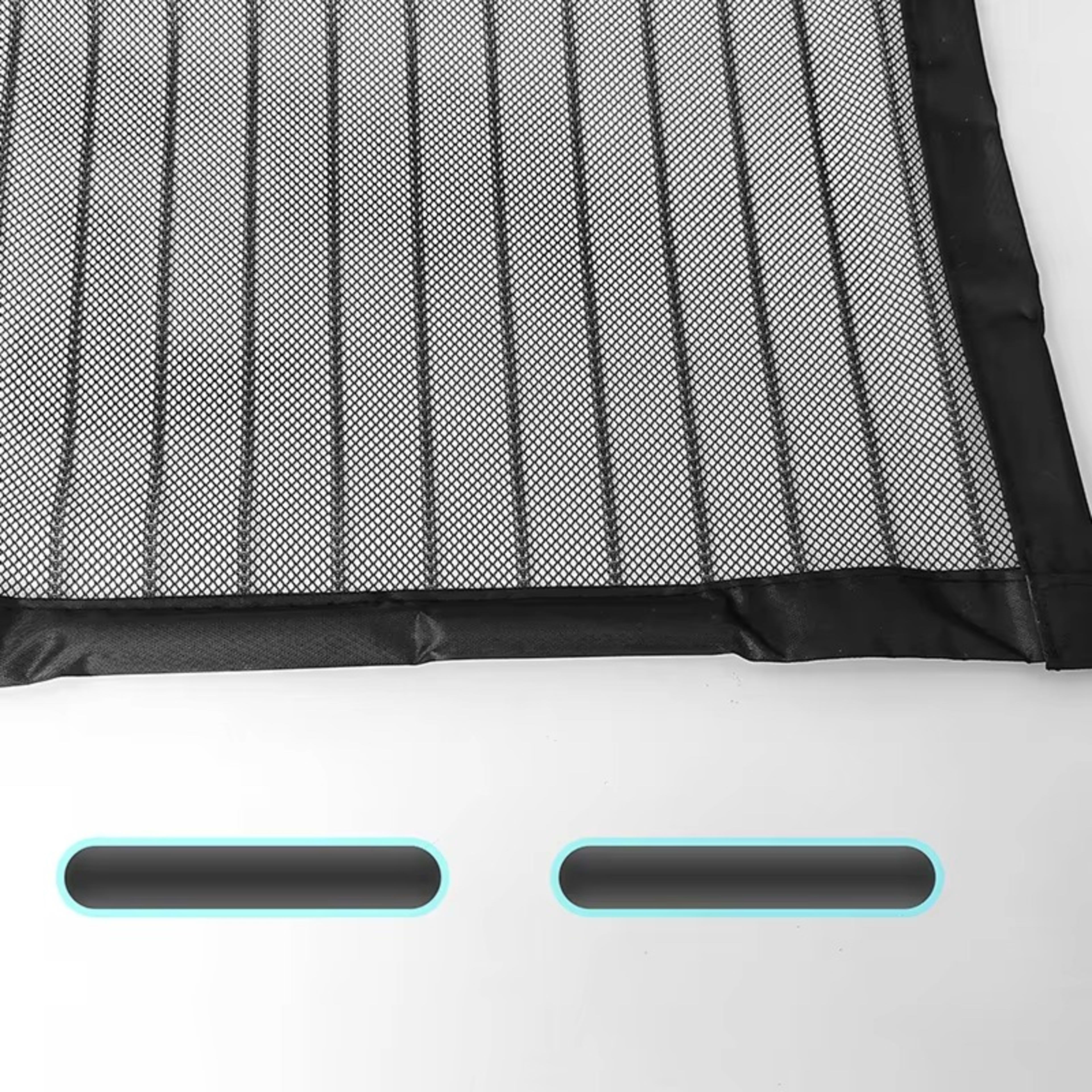 Magnetic Screen Door Curtain - Manual Or Automatic Close, Black Stripe Design, Mosquito-proof Summer Breathable Partitio 8