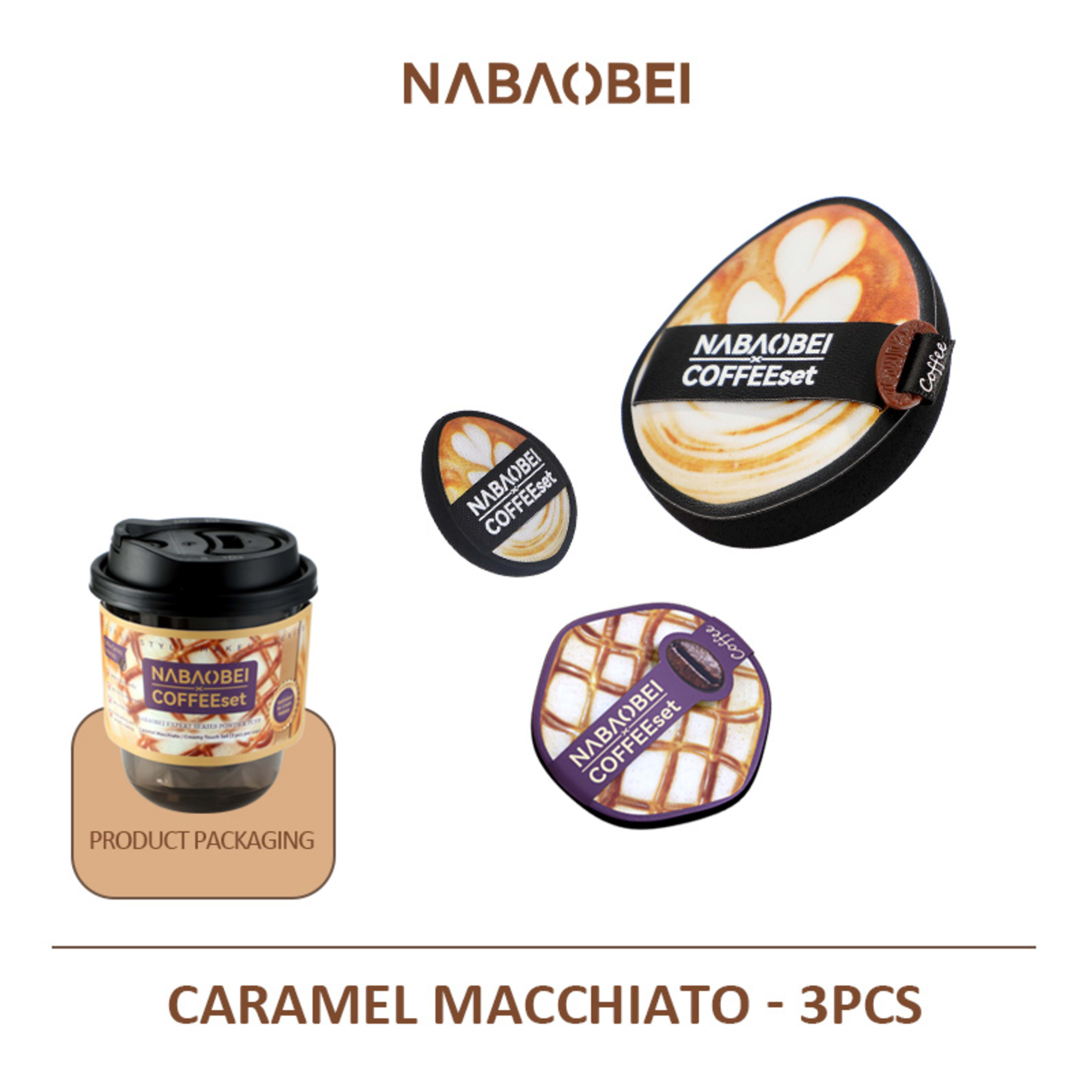 Caramel Macchiato Series Ultra-Soft Creamy Touch Sponge Combo  3Pcs Per Pack