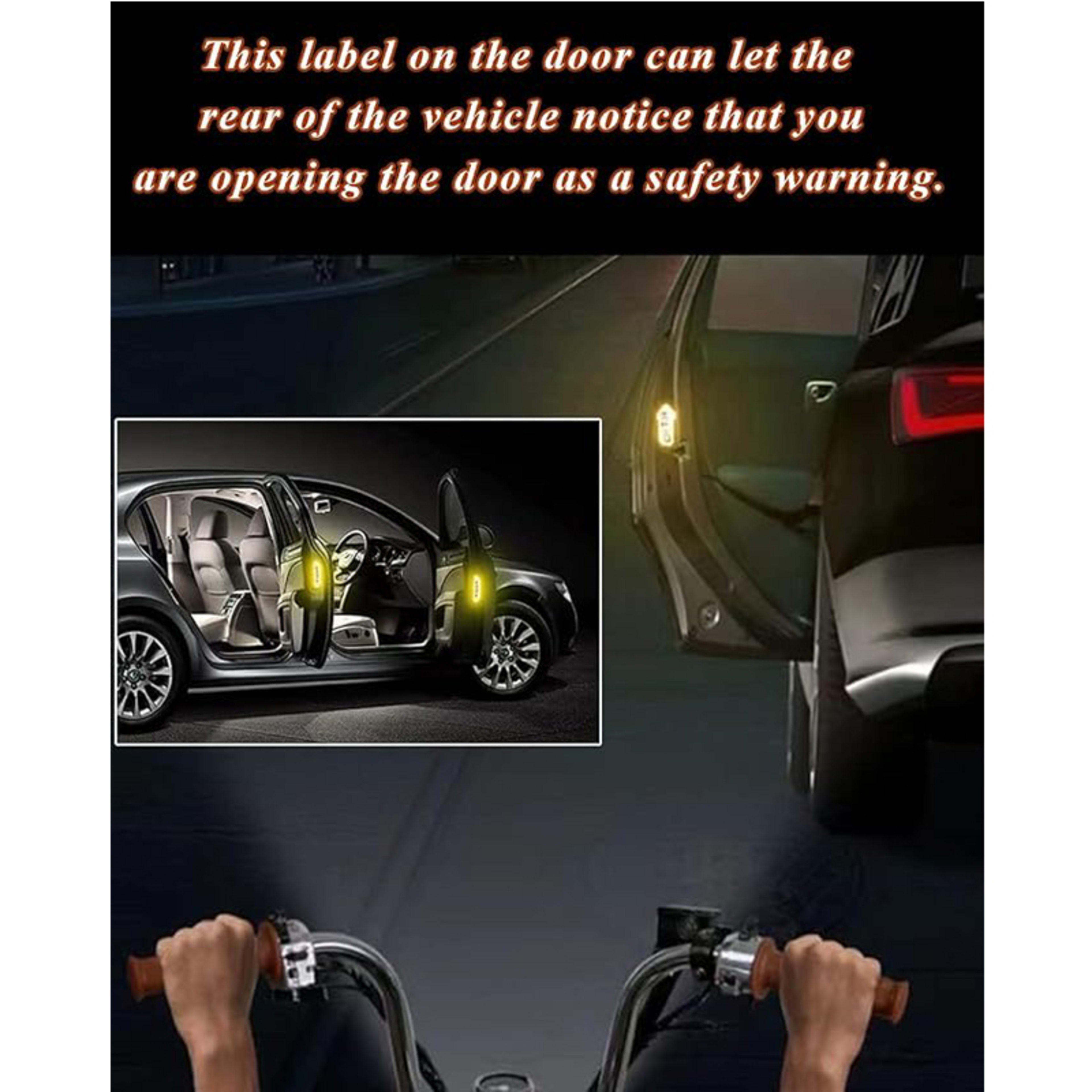 20 Pcs Car Stickers, Reflective Open Warning Signal Stickers, Night Car Stickers, Anti-Collision Safety, Car Door Protec 3
