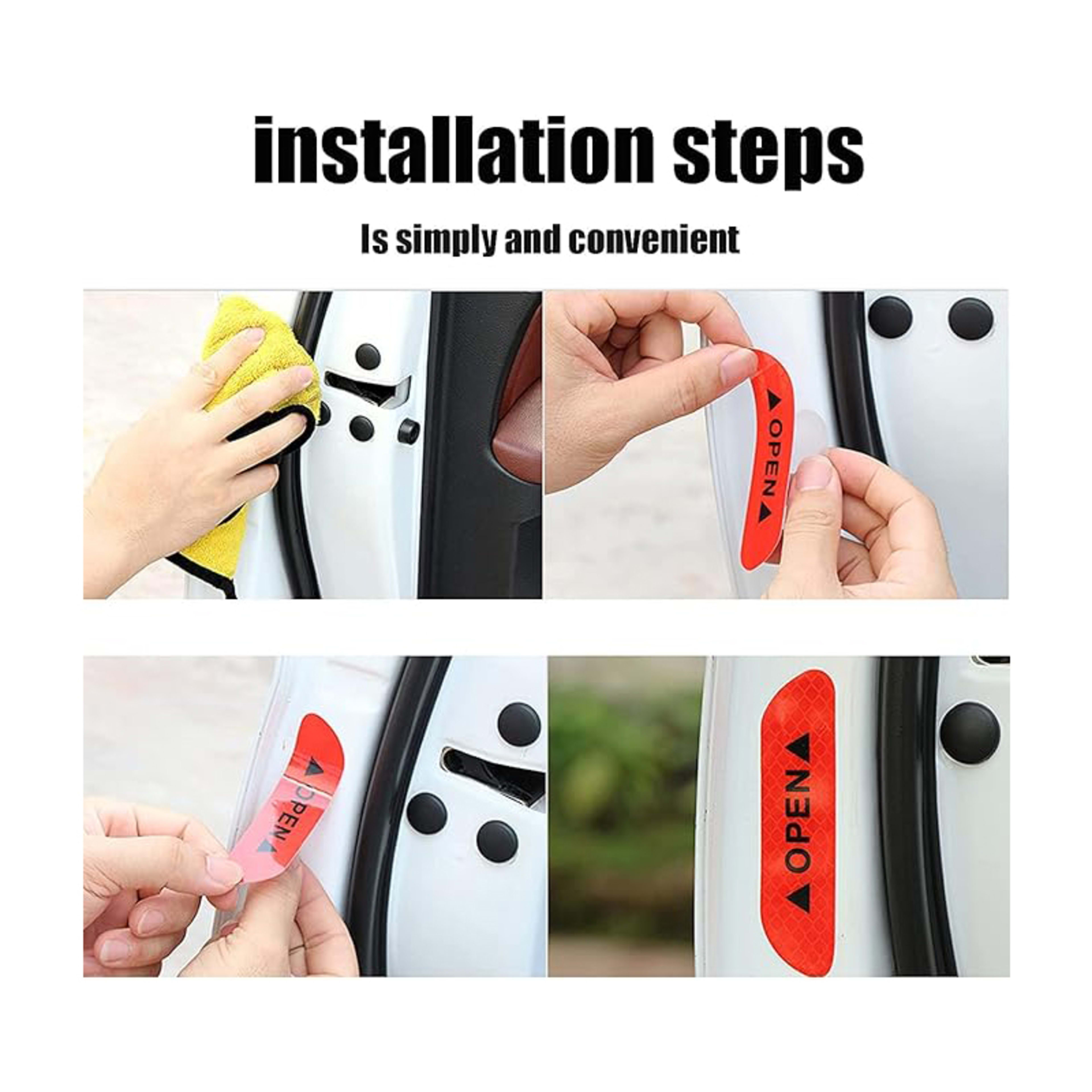 20 Pcs Car Stickers, Reflective Open Warning Signal Stickers, Night Car Stickers, Anti-Collision Safety, Car Door Protec 5
