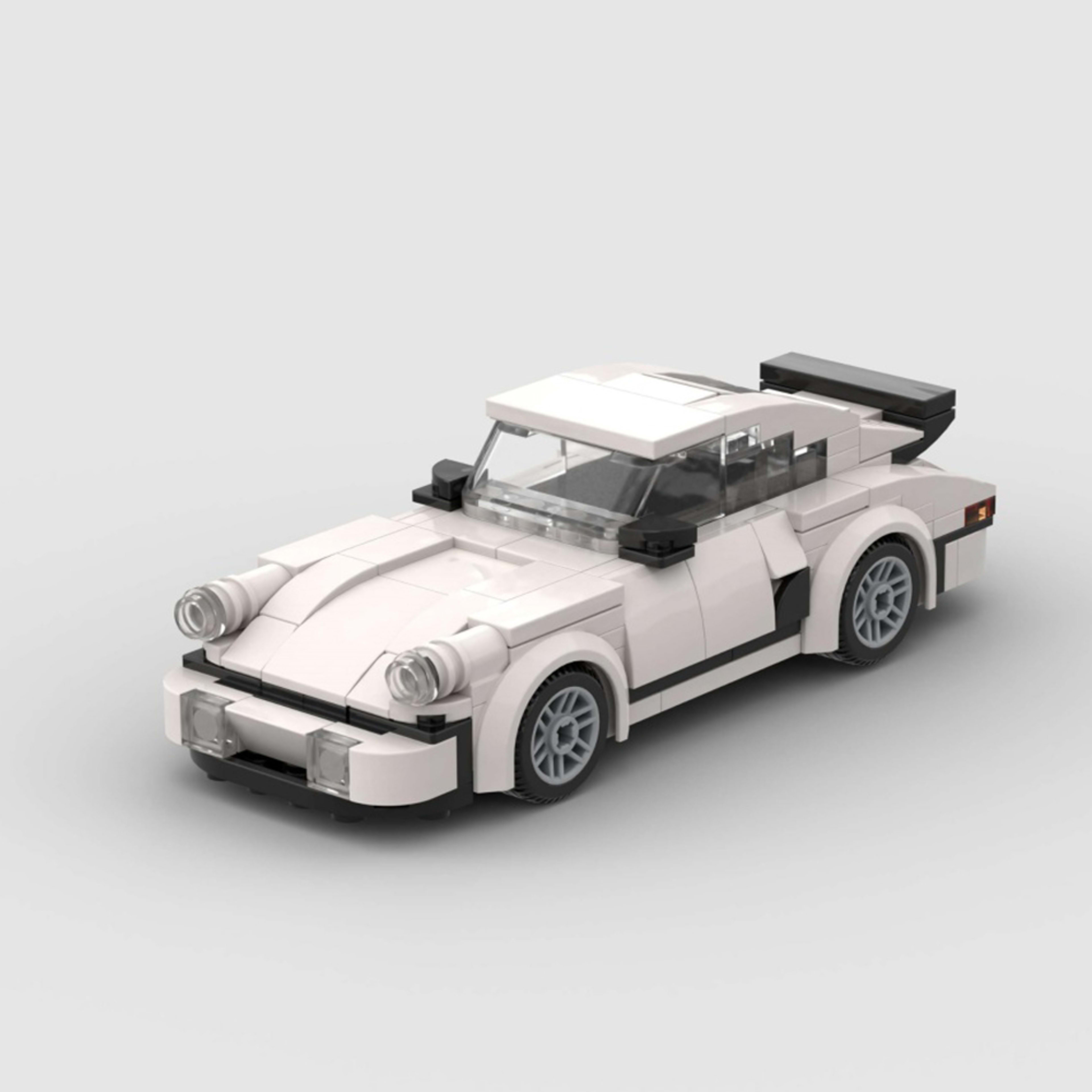 196PCS Retro Style Sports Car Building Blocks, White Classic Race Car Toy For Kids And Adults Gift 3