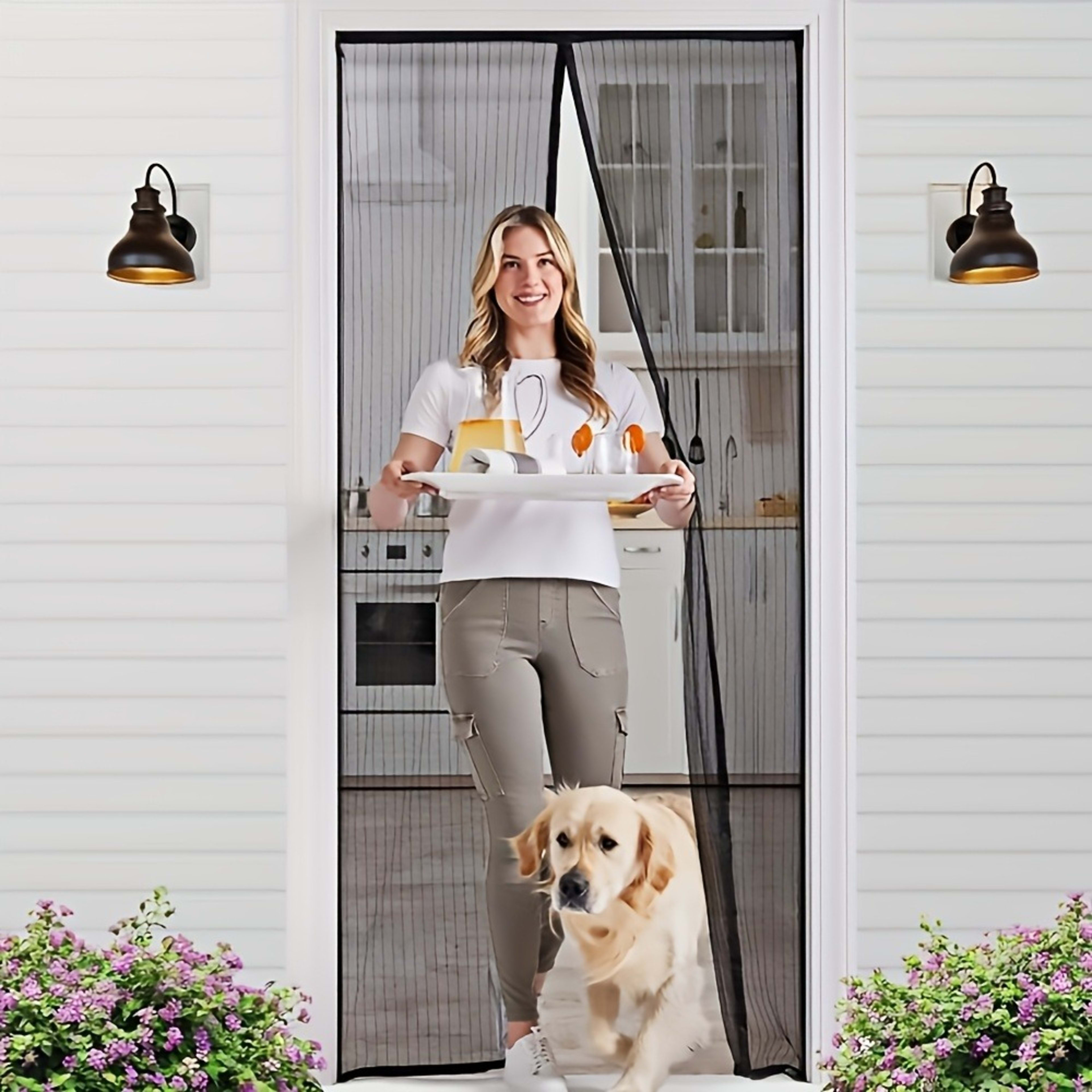 Magnetic Screen Door With Strong Magnetic Closure - No Drilling Required, Hands-free Sliding Door Curtain, Suitable For  14
