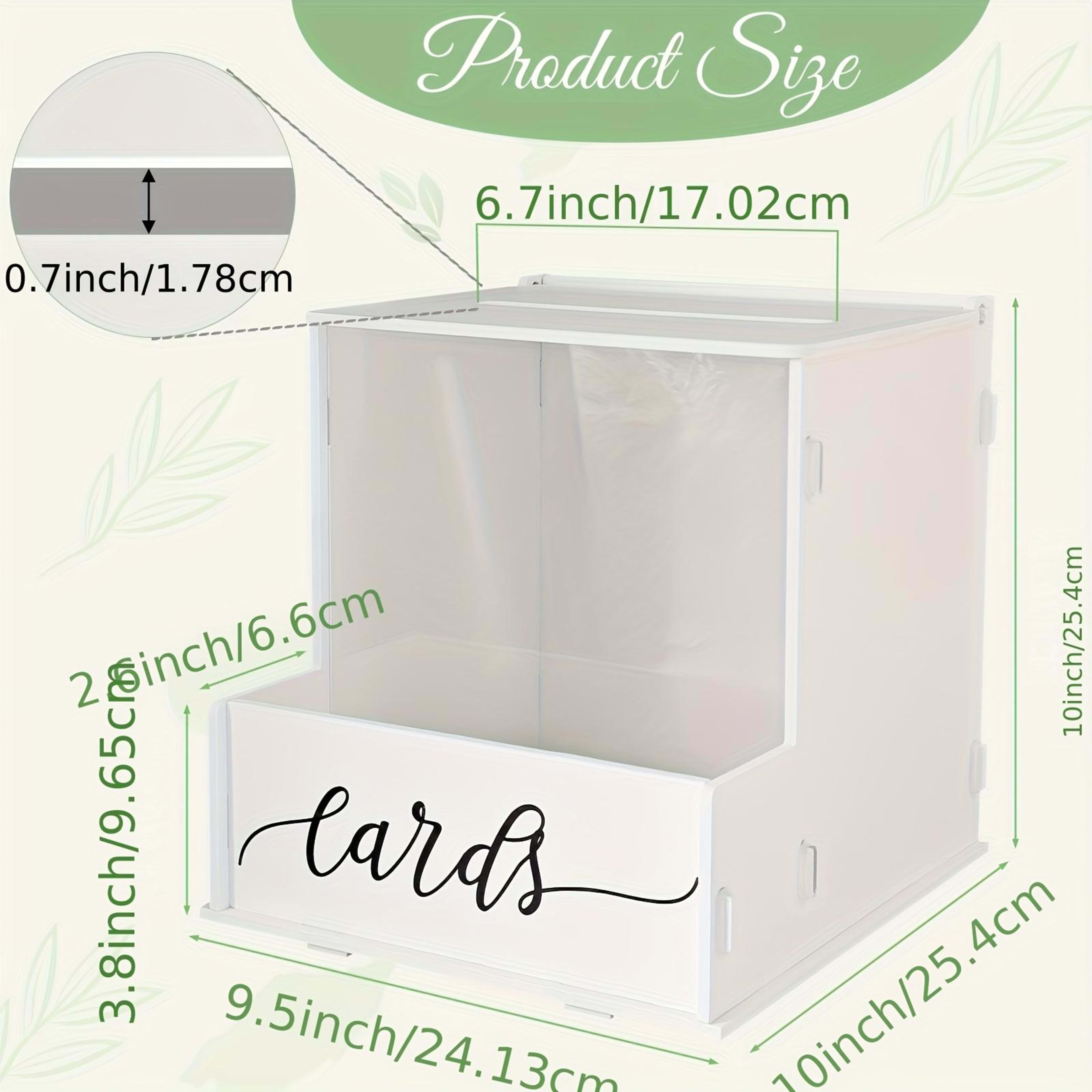 Elegant White PVC Rectangular Wedding Card Box With Lockable Lid  Durable Decorative Gift Box For Wedding Money, Favors, 14