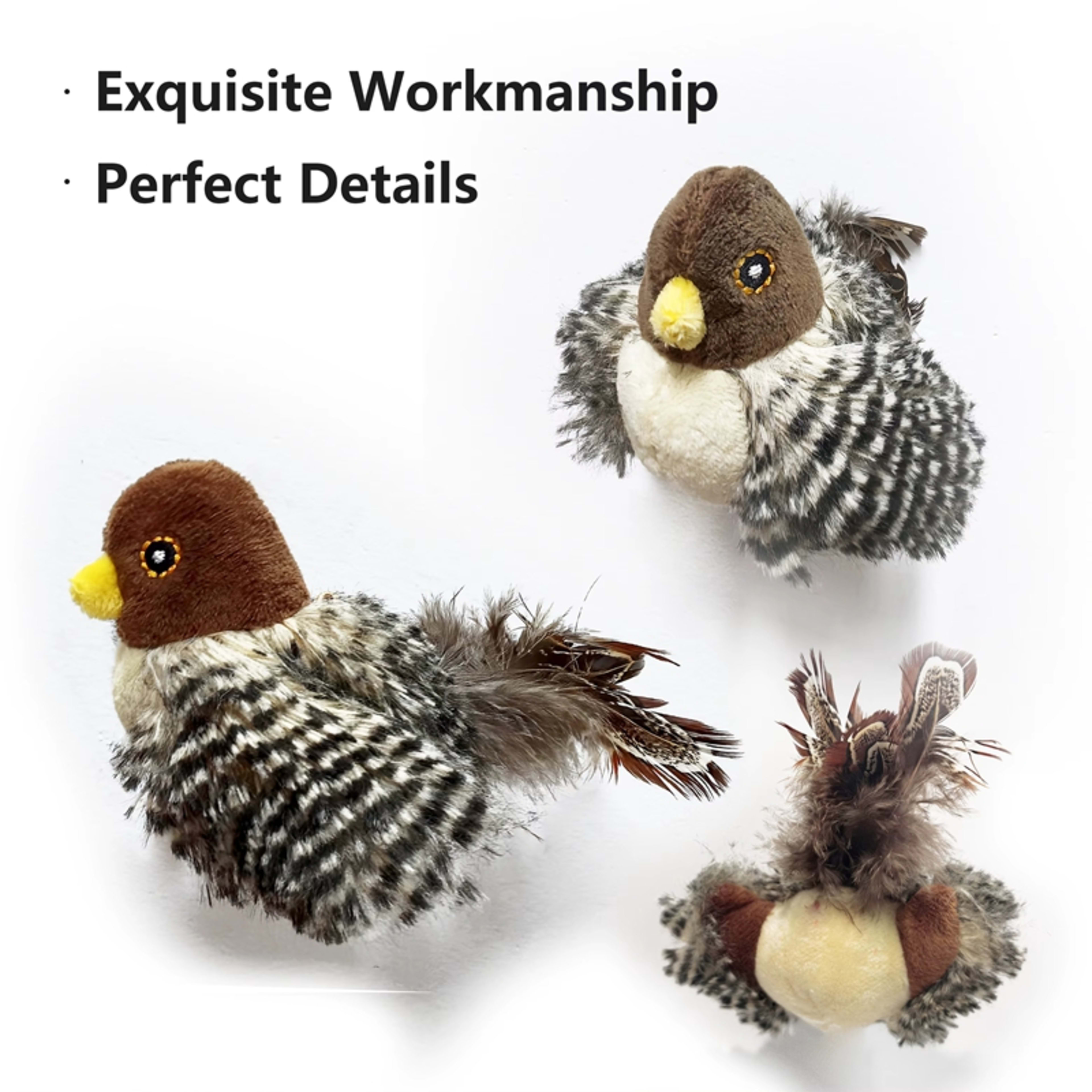 Interactive Cat Toys Electric Squeaky Simulation Bird Plush Cats Pets Teasing Toys With Feather Catnip Kitten Chirping B 6