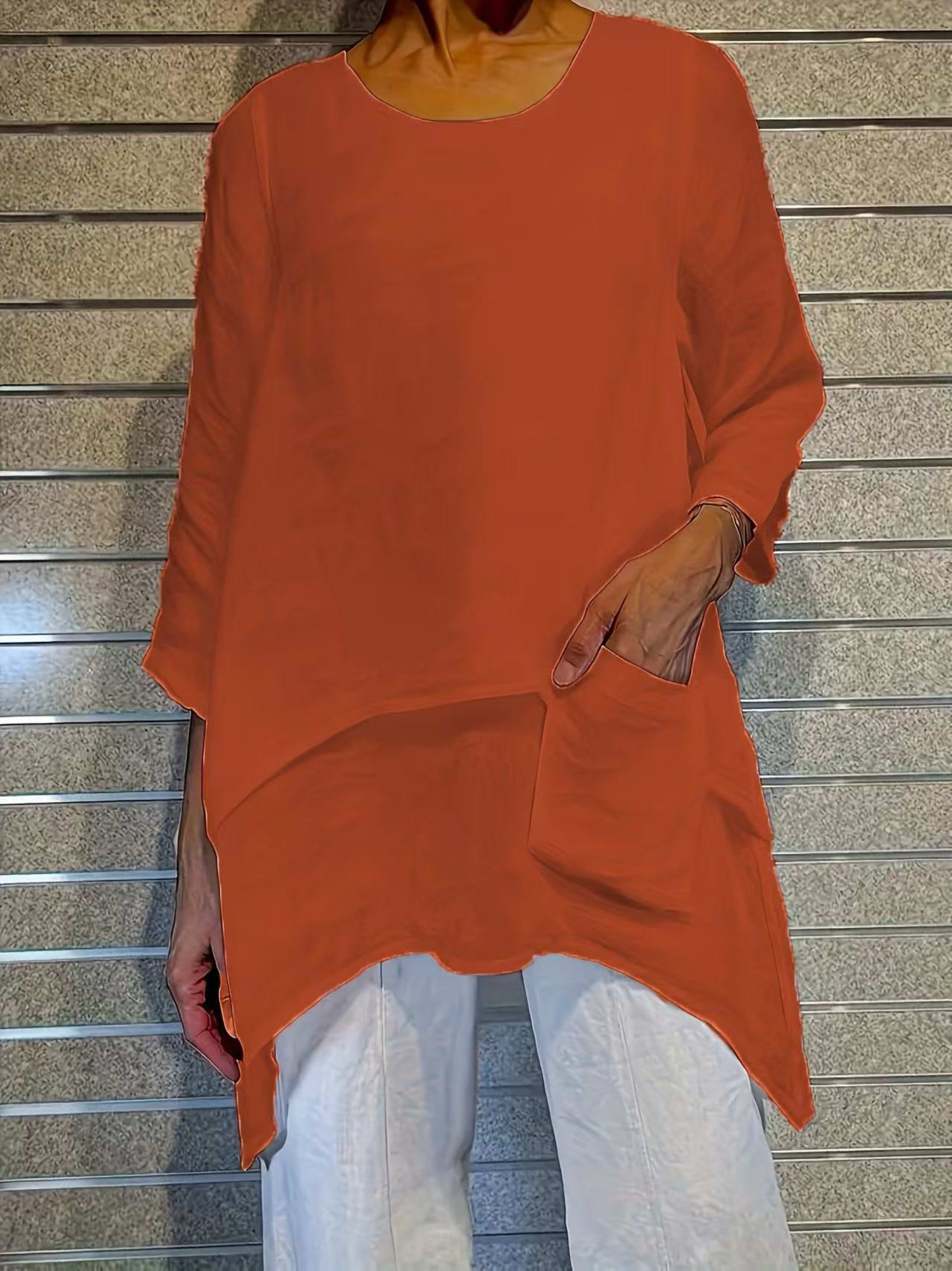 Plus-Size Loose Long-Sleeve Blouse 2