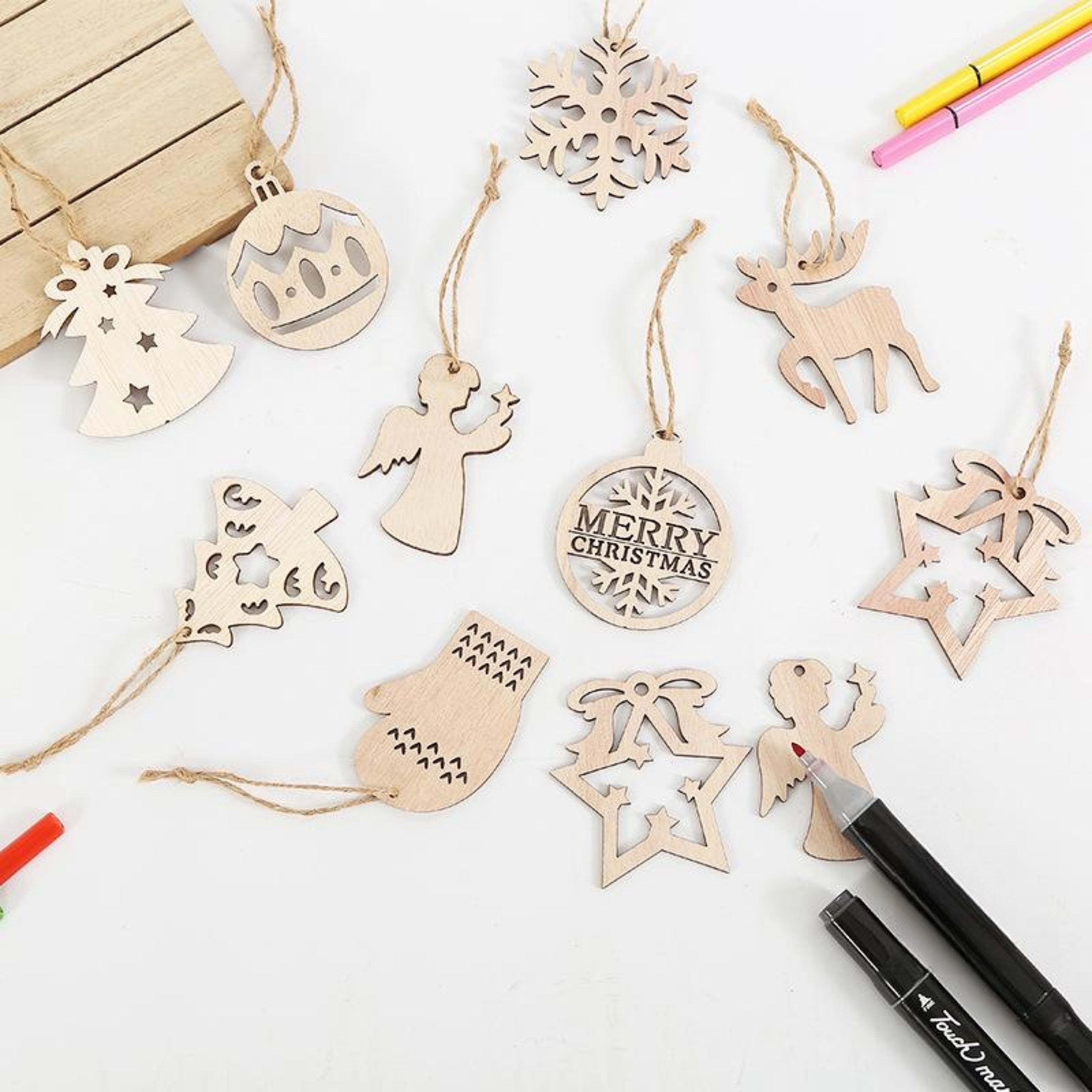 Christmas Party Decorative Creative Hollow Pumpkin Pendant Wooden Craftwork 13