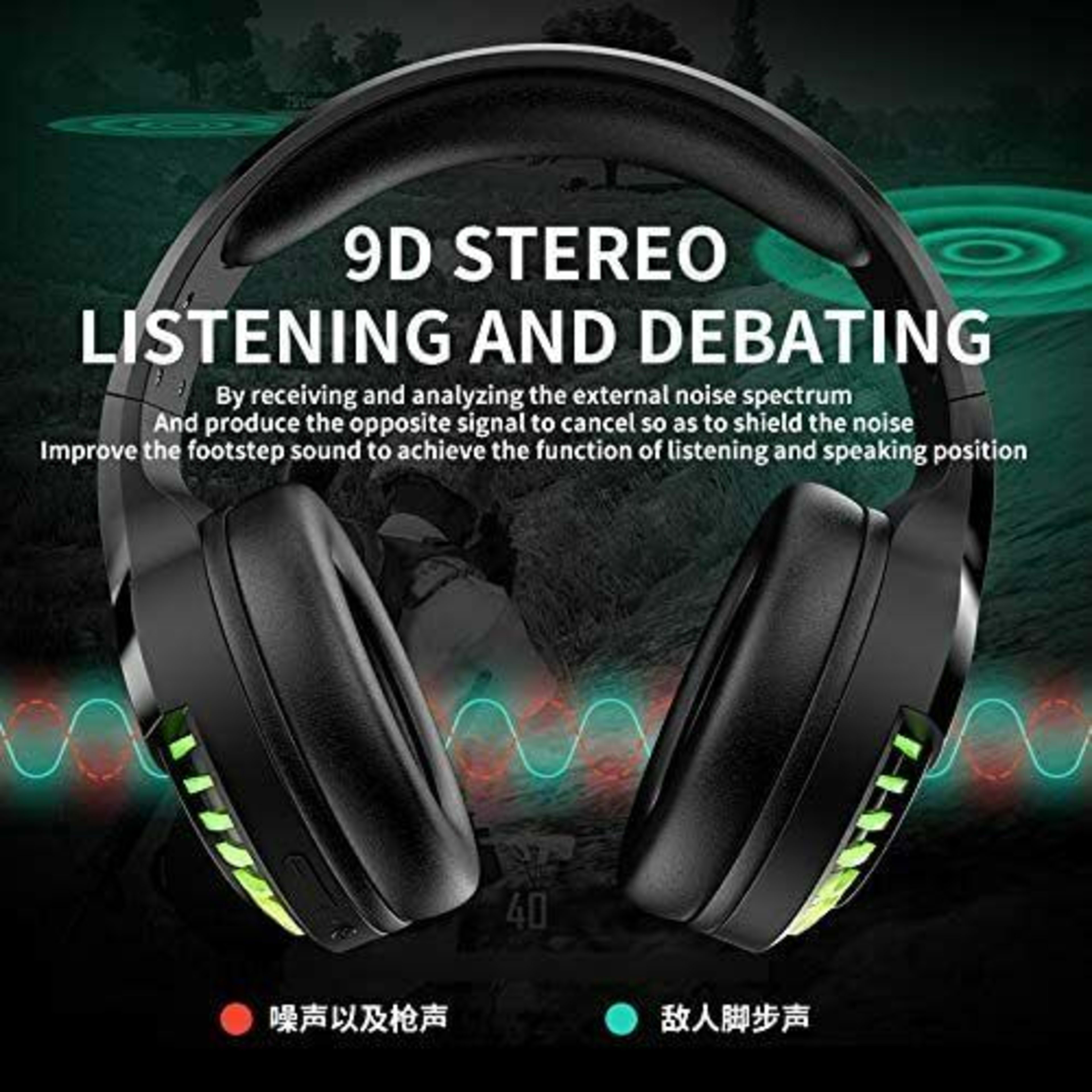 AU Wireless Bluetooth Gaming Headset Headphones Stereo For Laptop PC Phones Ipad 11