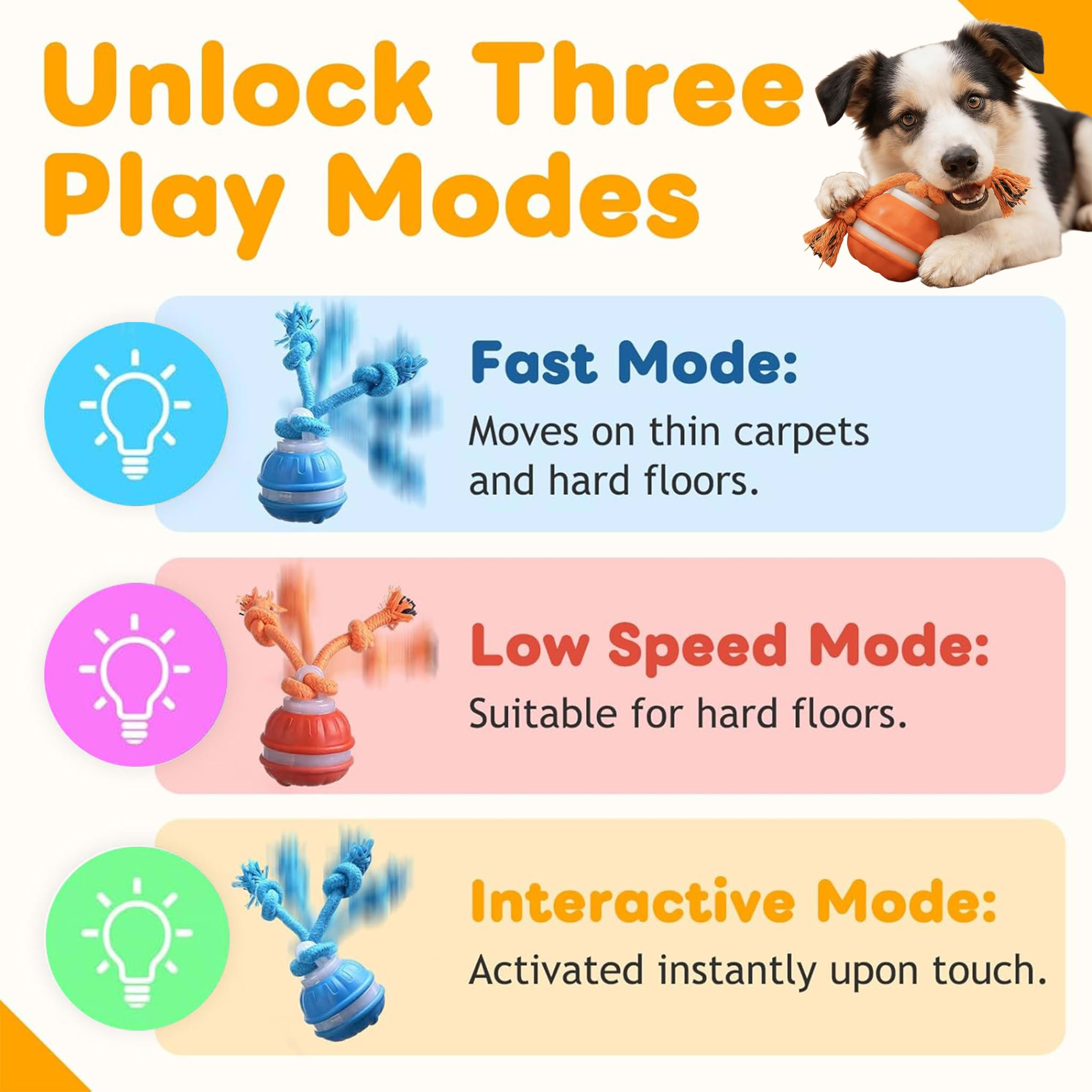 Interactive Dog Toys,Dog Ball Toy With Squeaky Birdsong Sound And Stimulation,Automatic Motion Activated Dog Toy For Bor 7