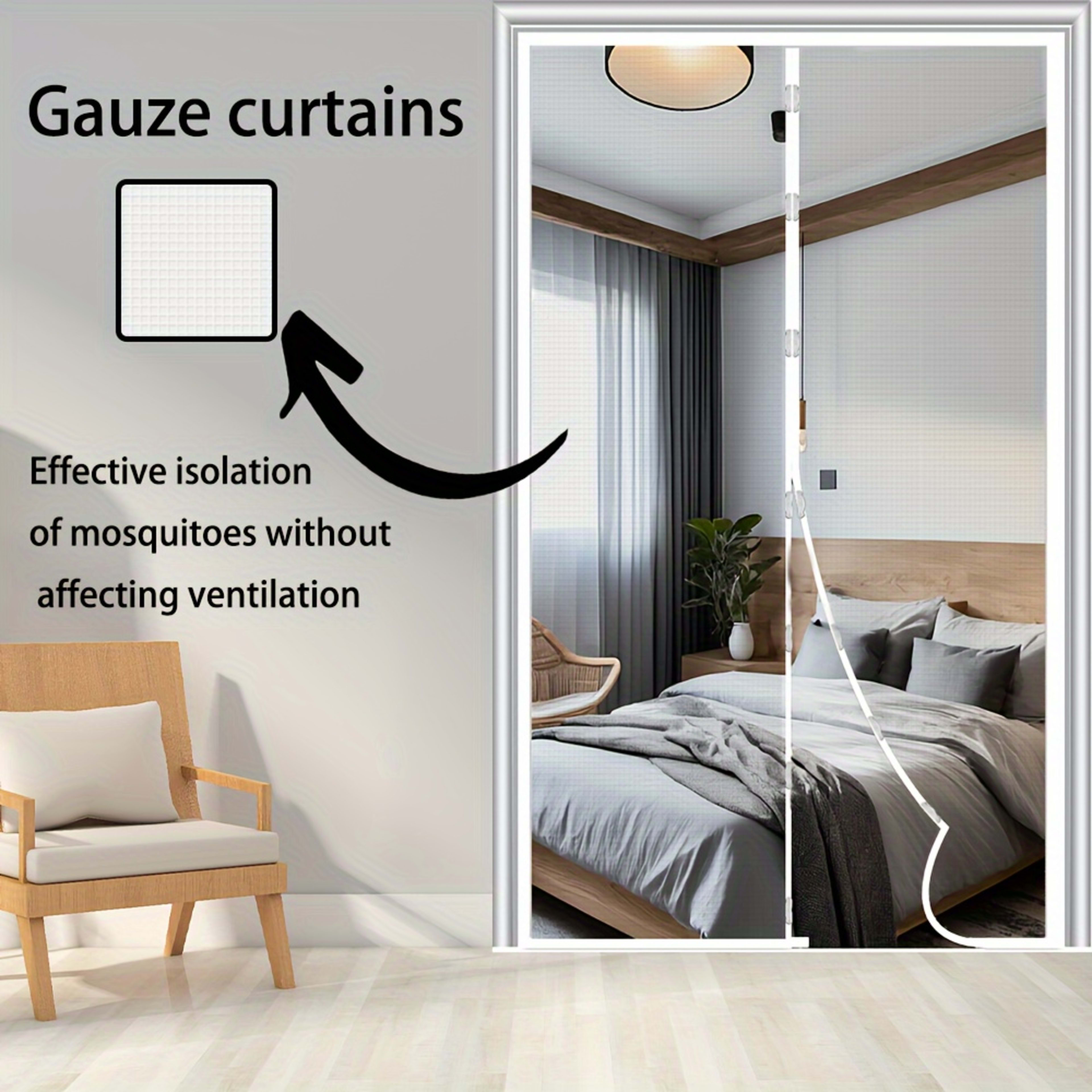 Magnetic Mosquito-proof Door Curtain, Summer Upgraded Screen Window, No Need To Drill, Mesh Curtain - Keeps Insects Out  8