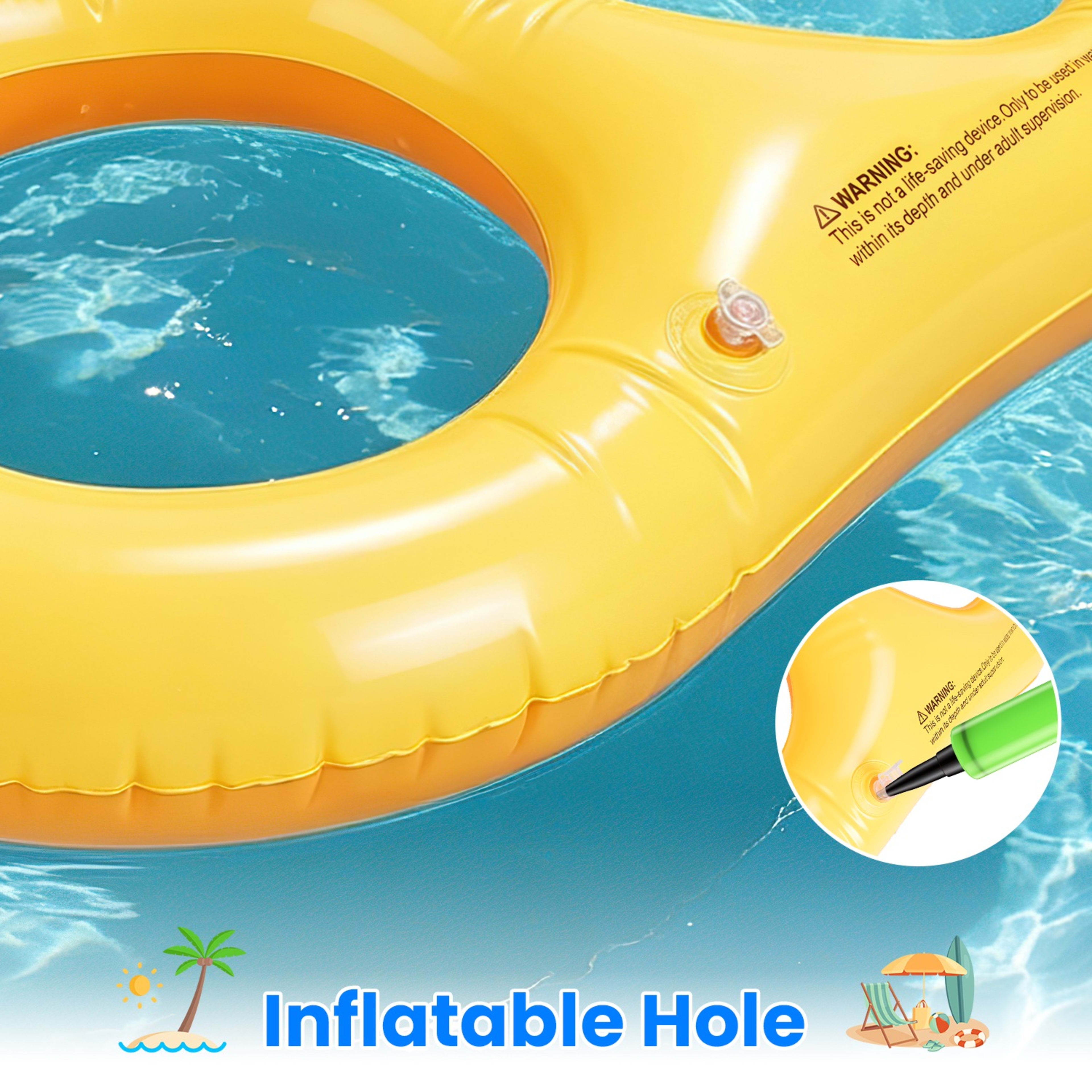 1Pc  Inflatable Tic-Tac-Toe Pool Game Set With 7 Balls Summer Water Toy Portable Inflatable Game For Pool Beach 13