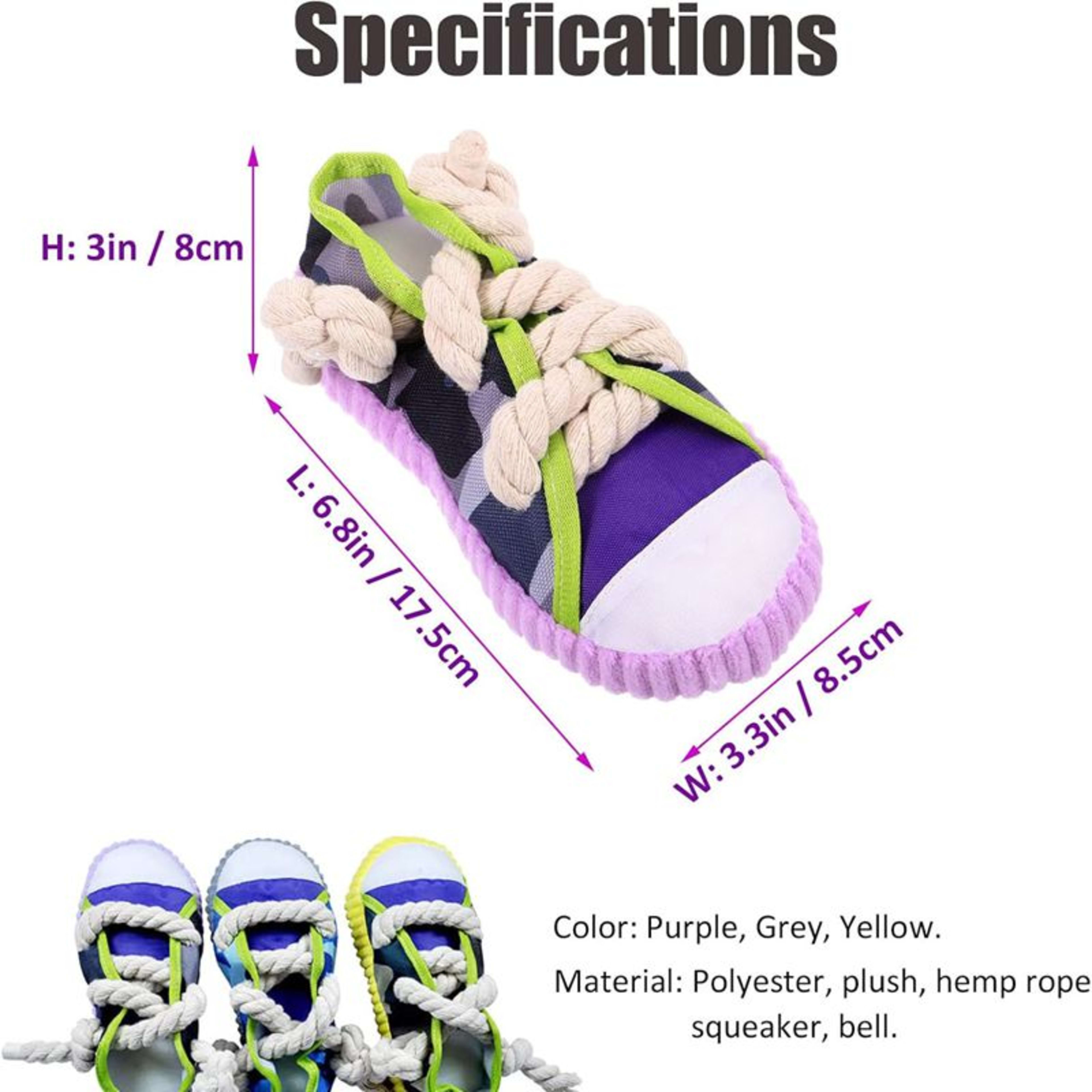Dog Toys Shoes Pet Cotton Rope Slippers Sound Making Toys Teeth Cleaning Built-in BB Airbag Round Ball Bell Various 12