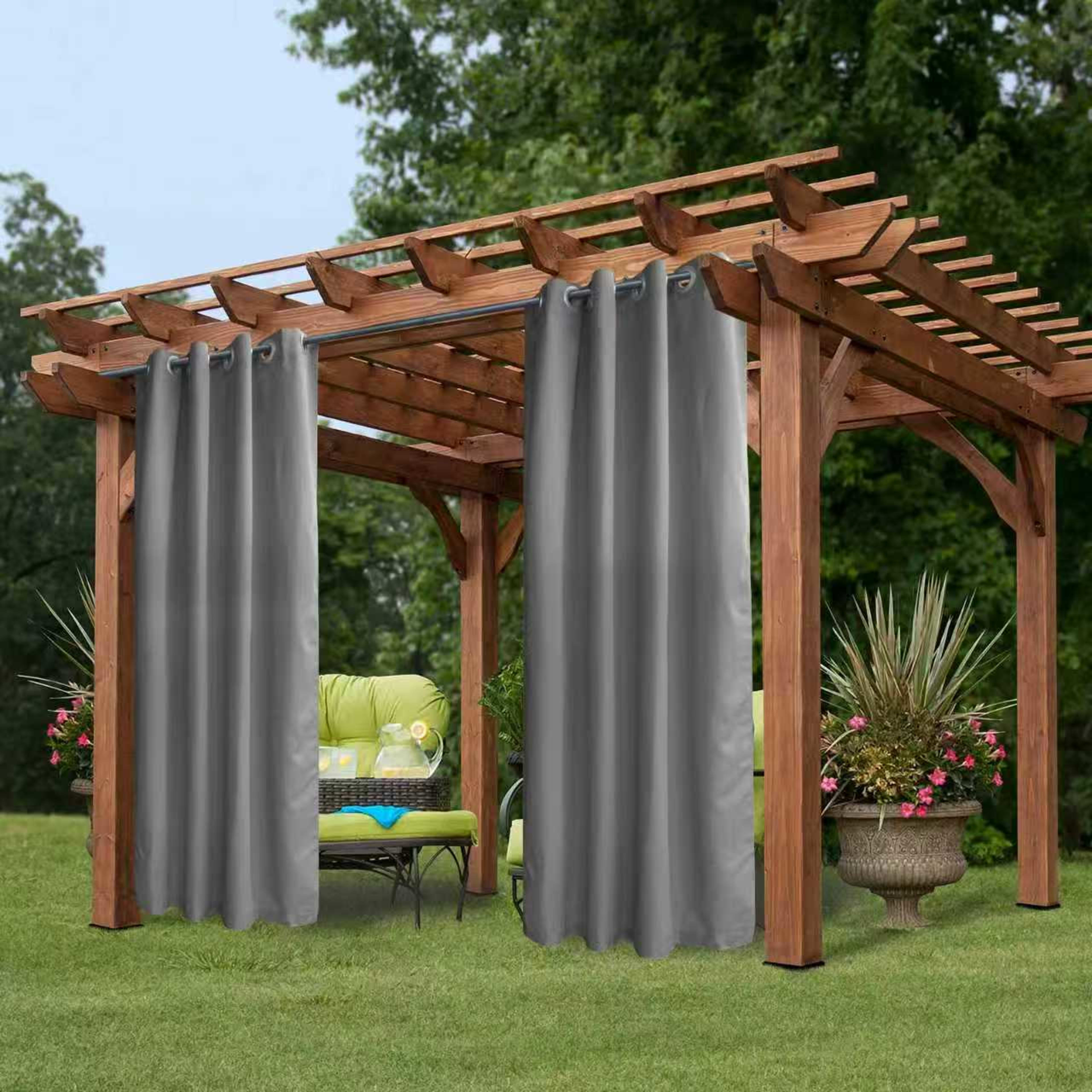 50 In. X 84 In. Indoor Outdoor Grommet Curtain 1 Panel - 3 Color Options Available 2