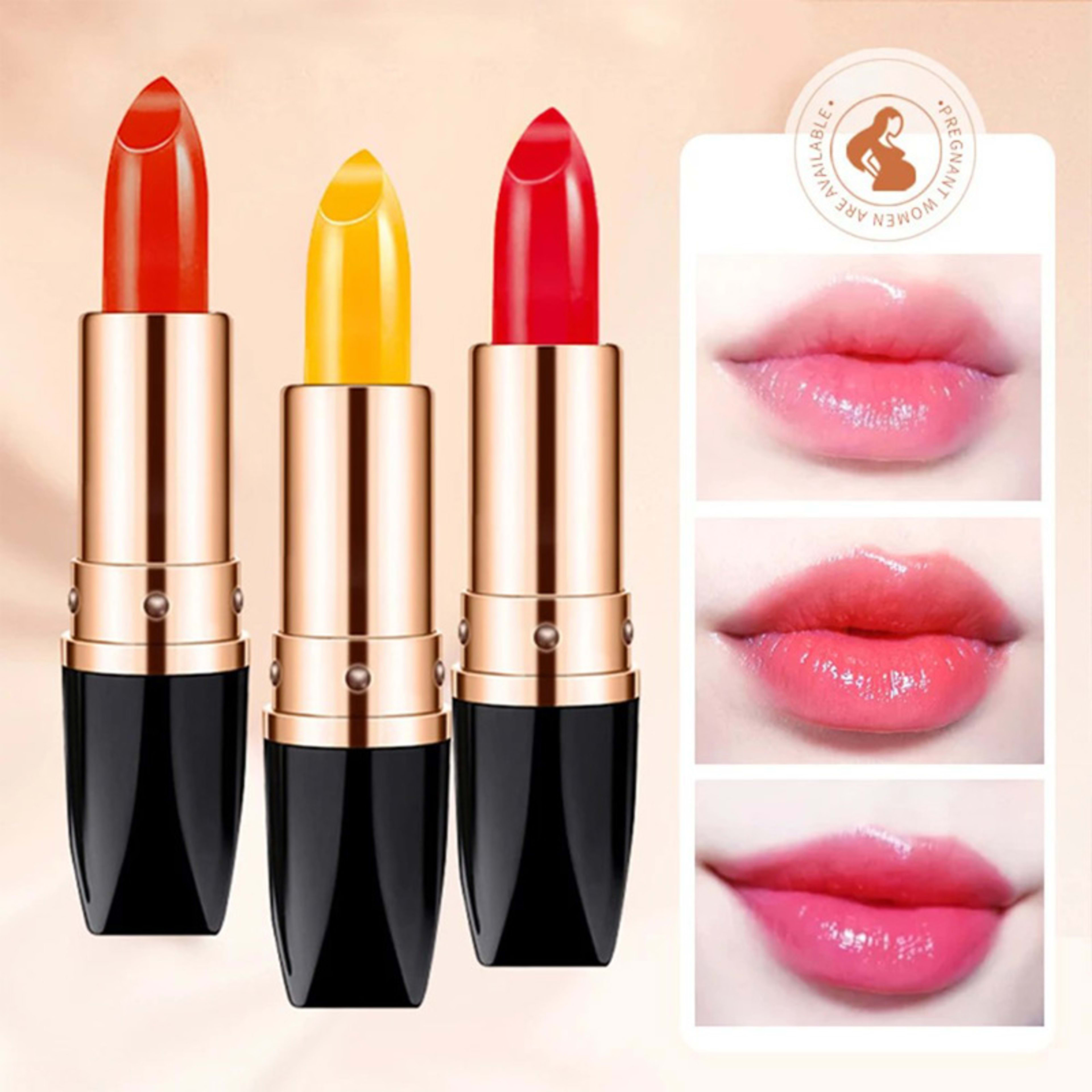 3PCS Color Changing Lipstick Set, Temperature & PH Sensitive, Long Lasting Moisturizing Lip Balm Gift Box For Women 1