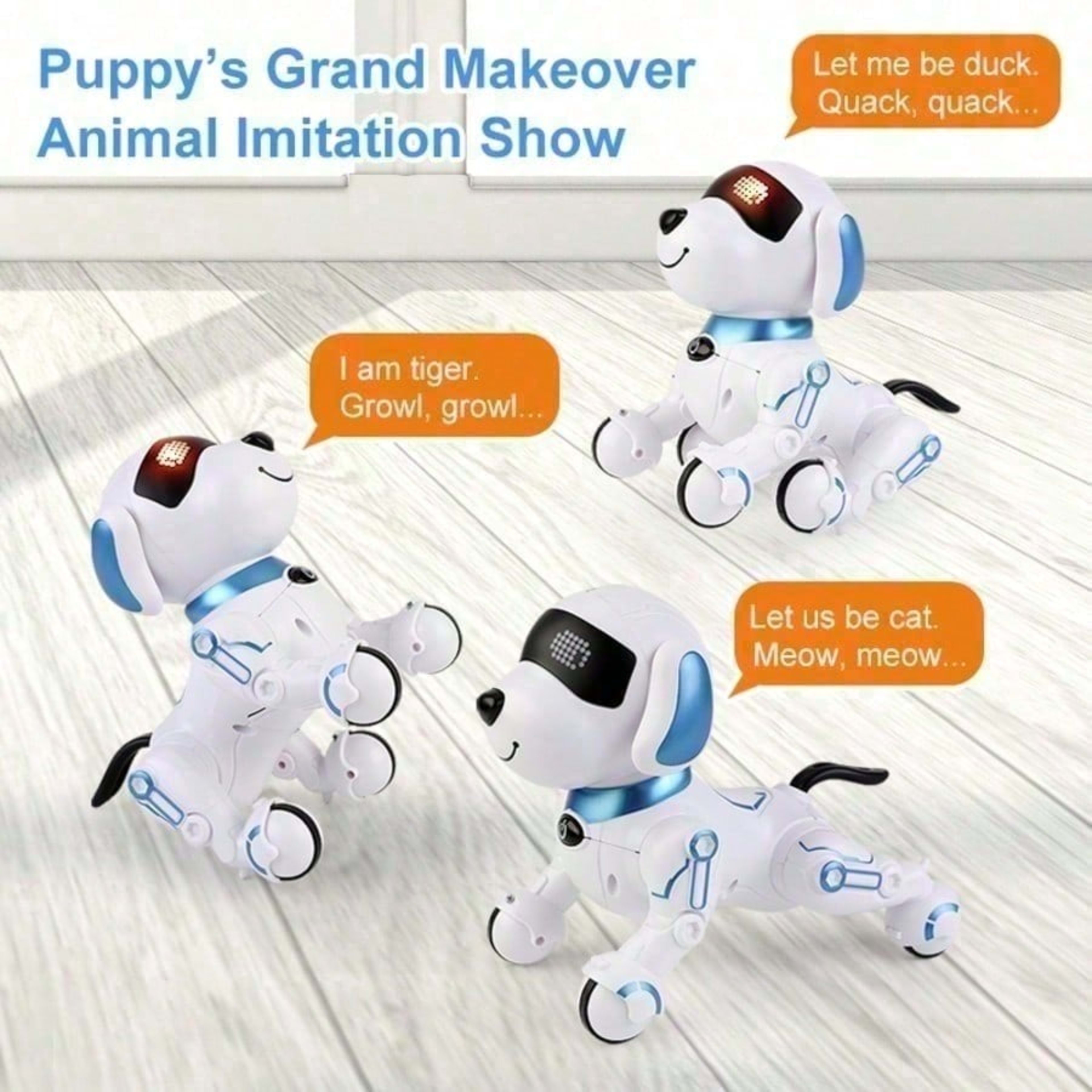 Interactive AI Smart Robot Dog, Rechargeable, Touch Sensor And Remote Control Toy For Kids Ages 3