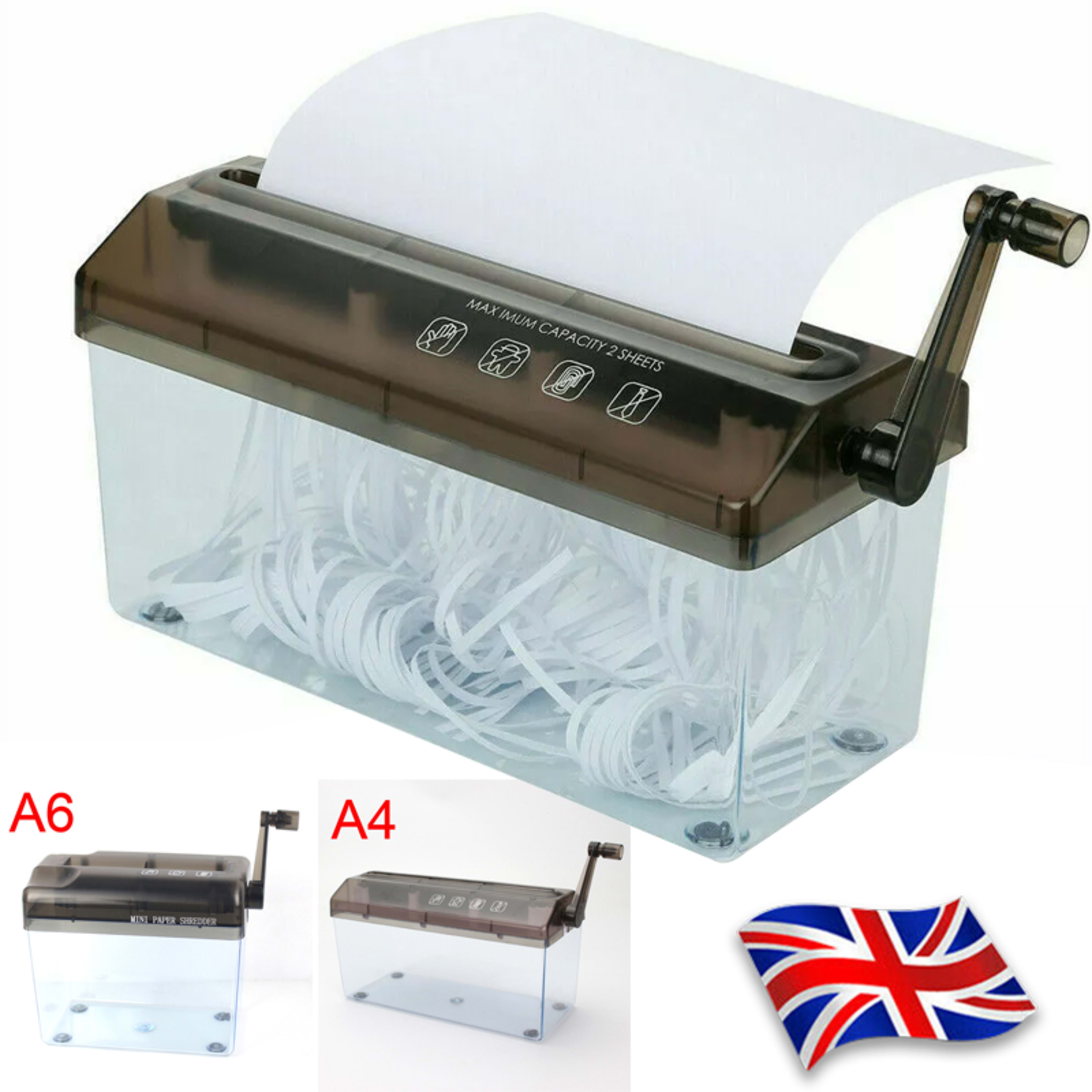 Portable A6 A4 Paper Hand Shredder Manual Straight Cut Home Office 9