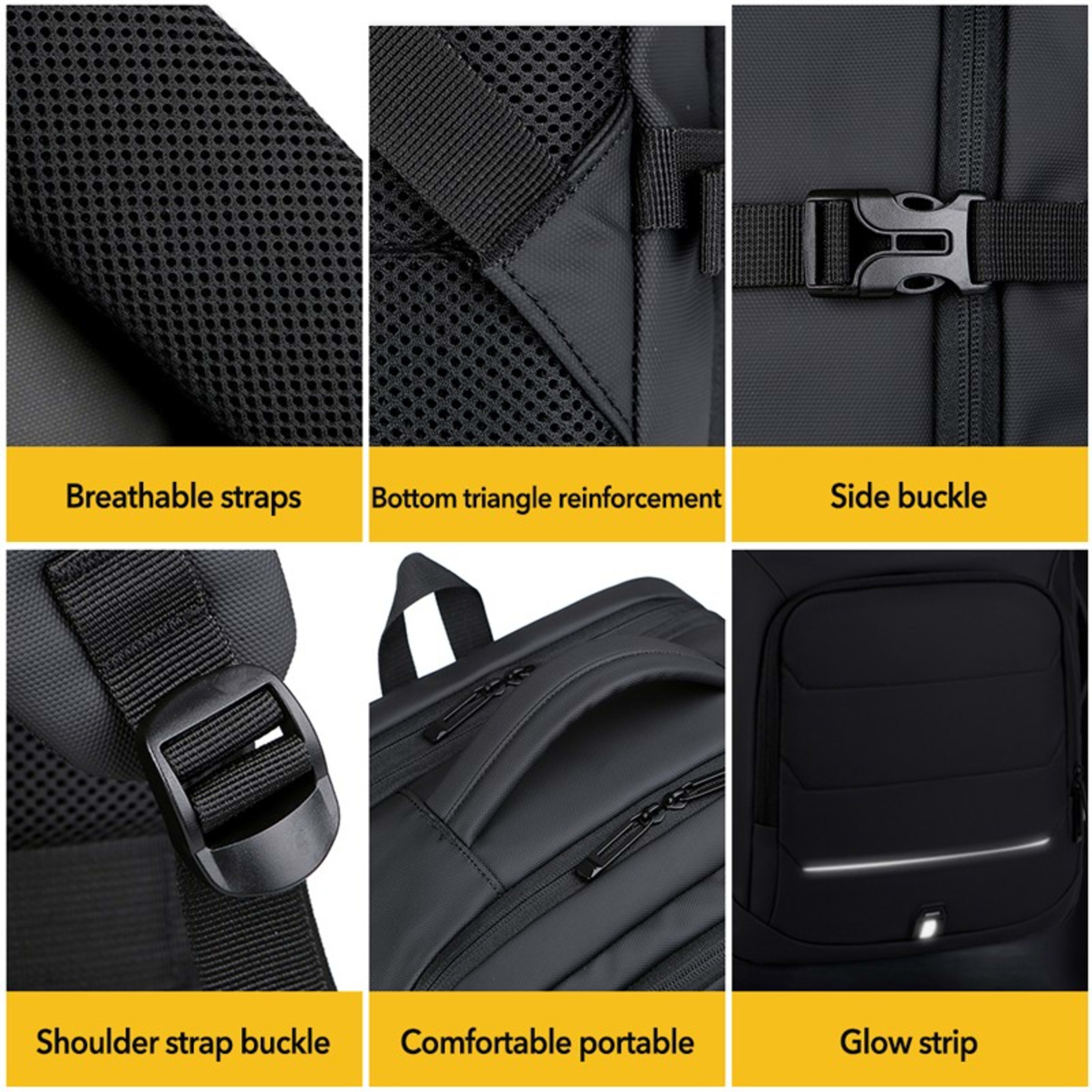 Men 18 Inch Expandable Backpack USB Port Laptop Rucksack Waterproof School Bag 12
