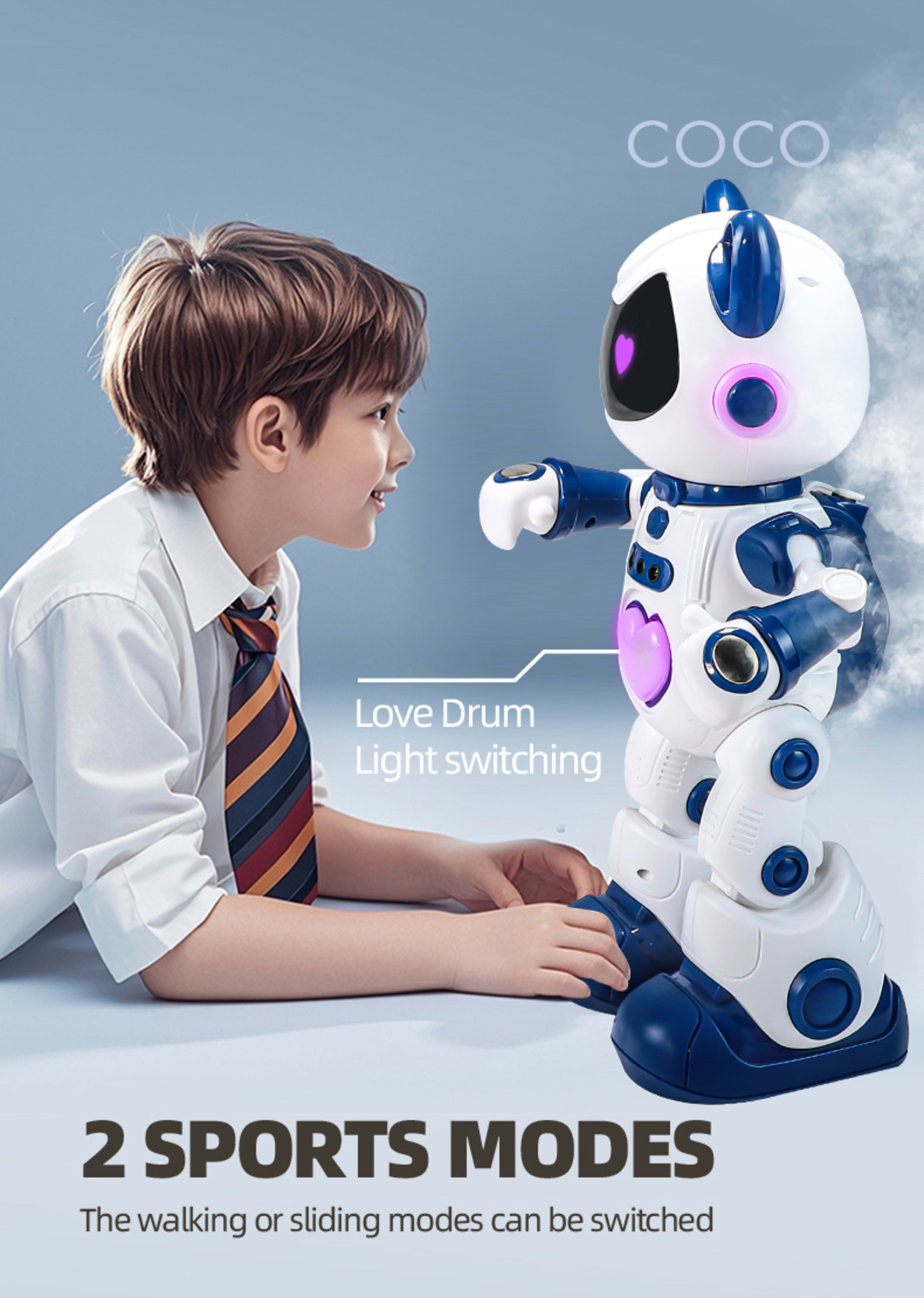 Intelligent Programming Gesture Induction Robot Spray Cool Breathing Lamp Children's Toys 17