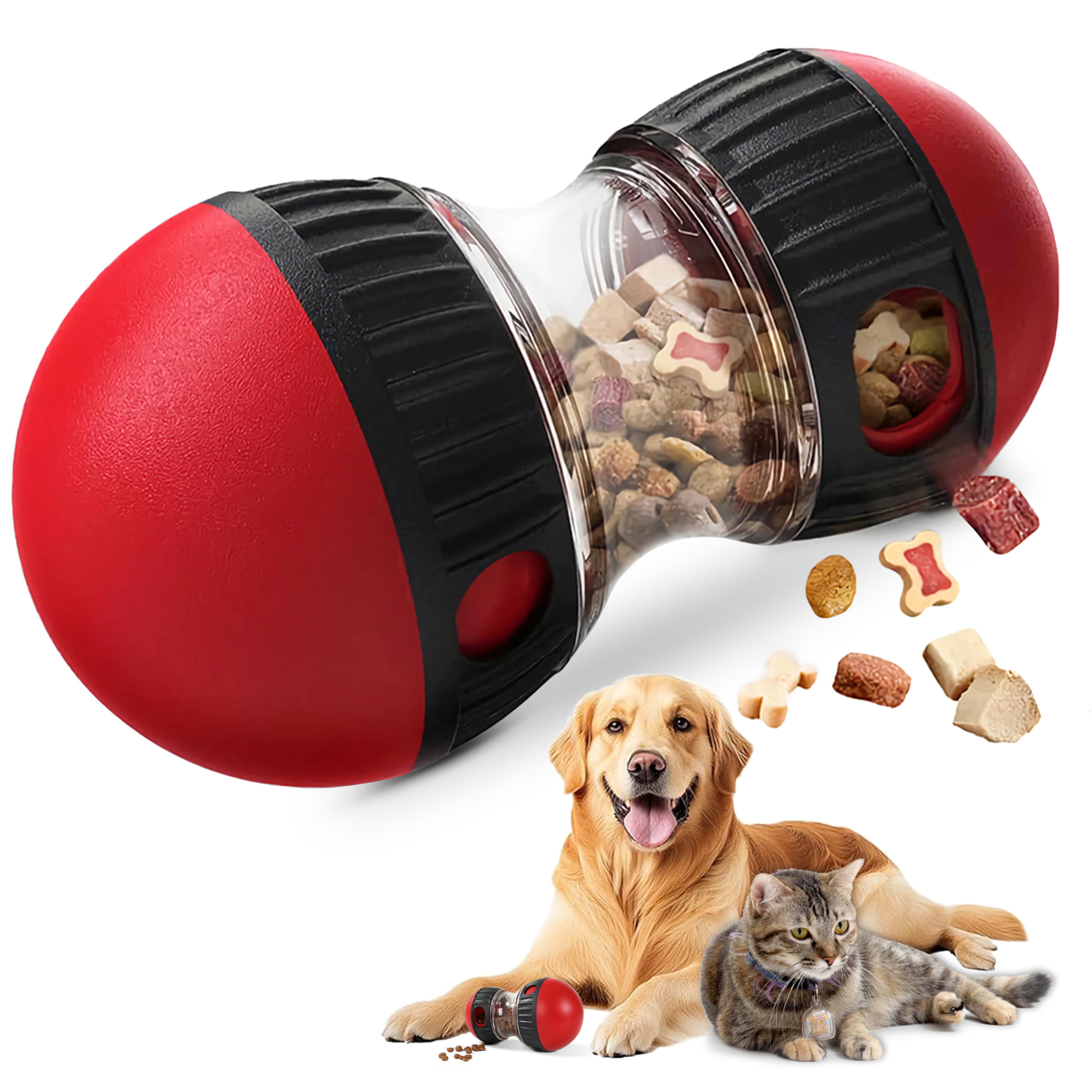 Dog Puzzle Toy, Adjustable Treat Dispensing Ball Food Dispenser Tough Slow Feeder Puppy Enrichment Training Toy Pet Inte