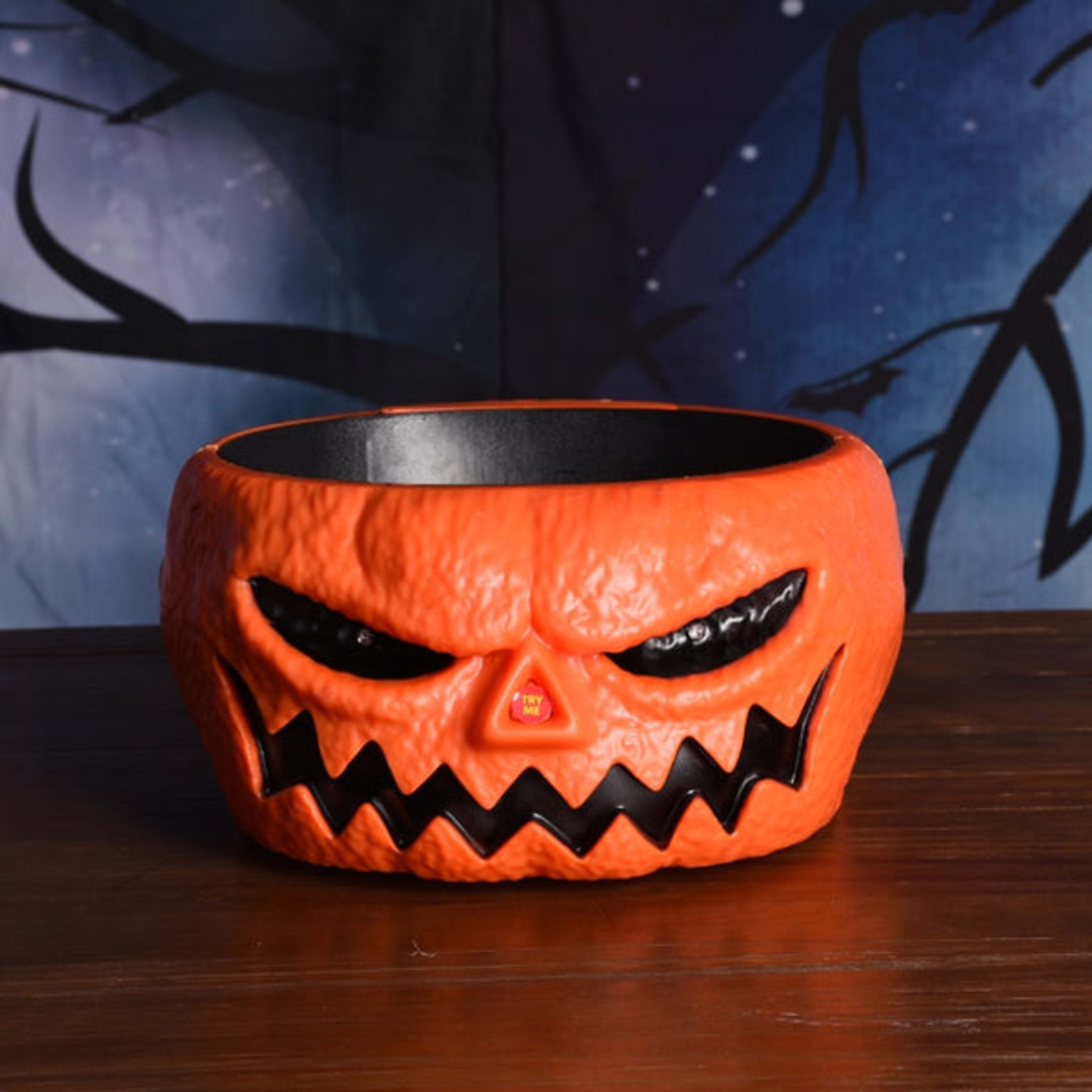 Halloween Dress Up Electric Talking Pumpkin Candy Bowl 11
