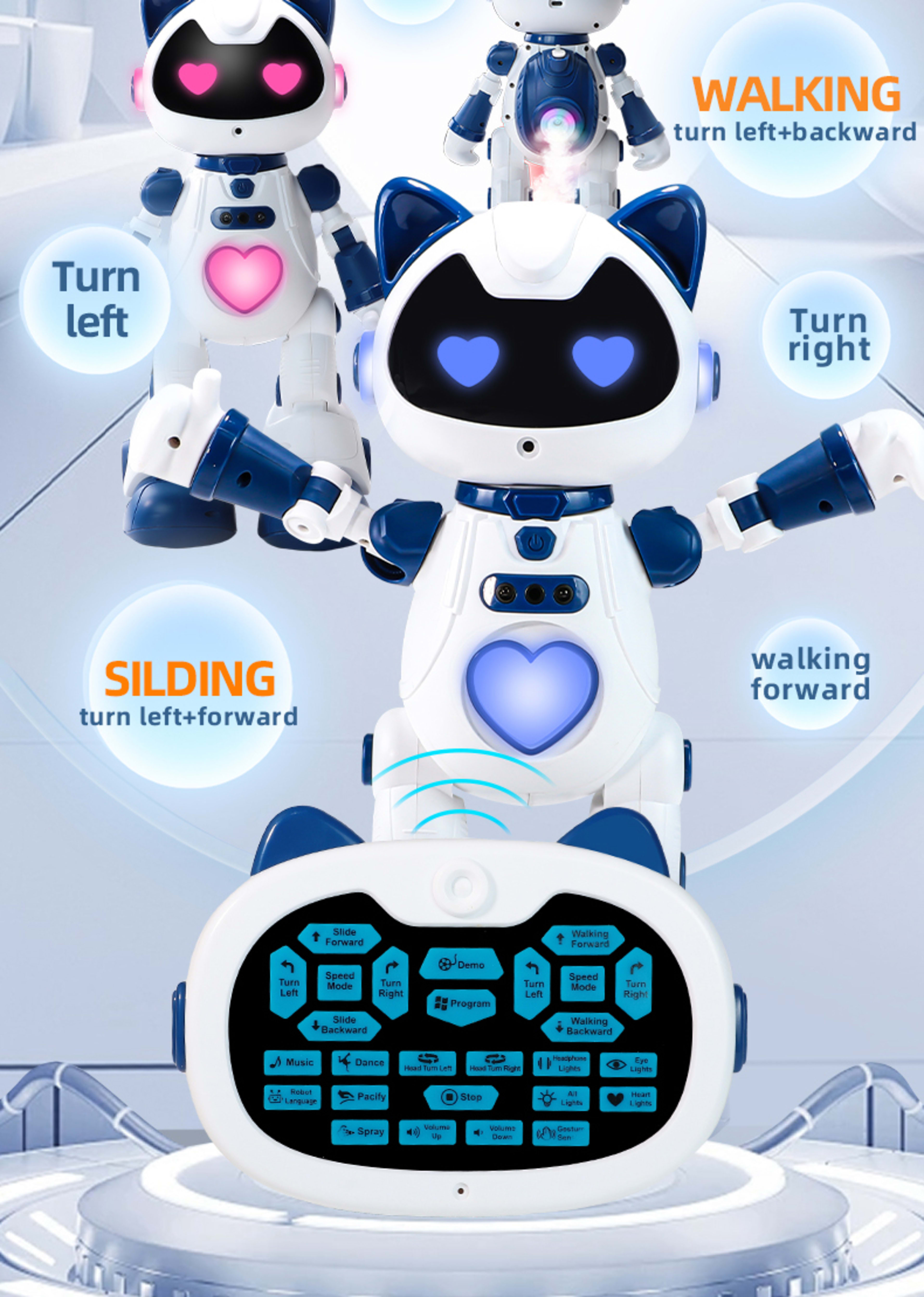 Intelligent Programming Gesture Induction Robot Spray Cool Breathing Lamp Children's Toys 21