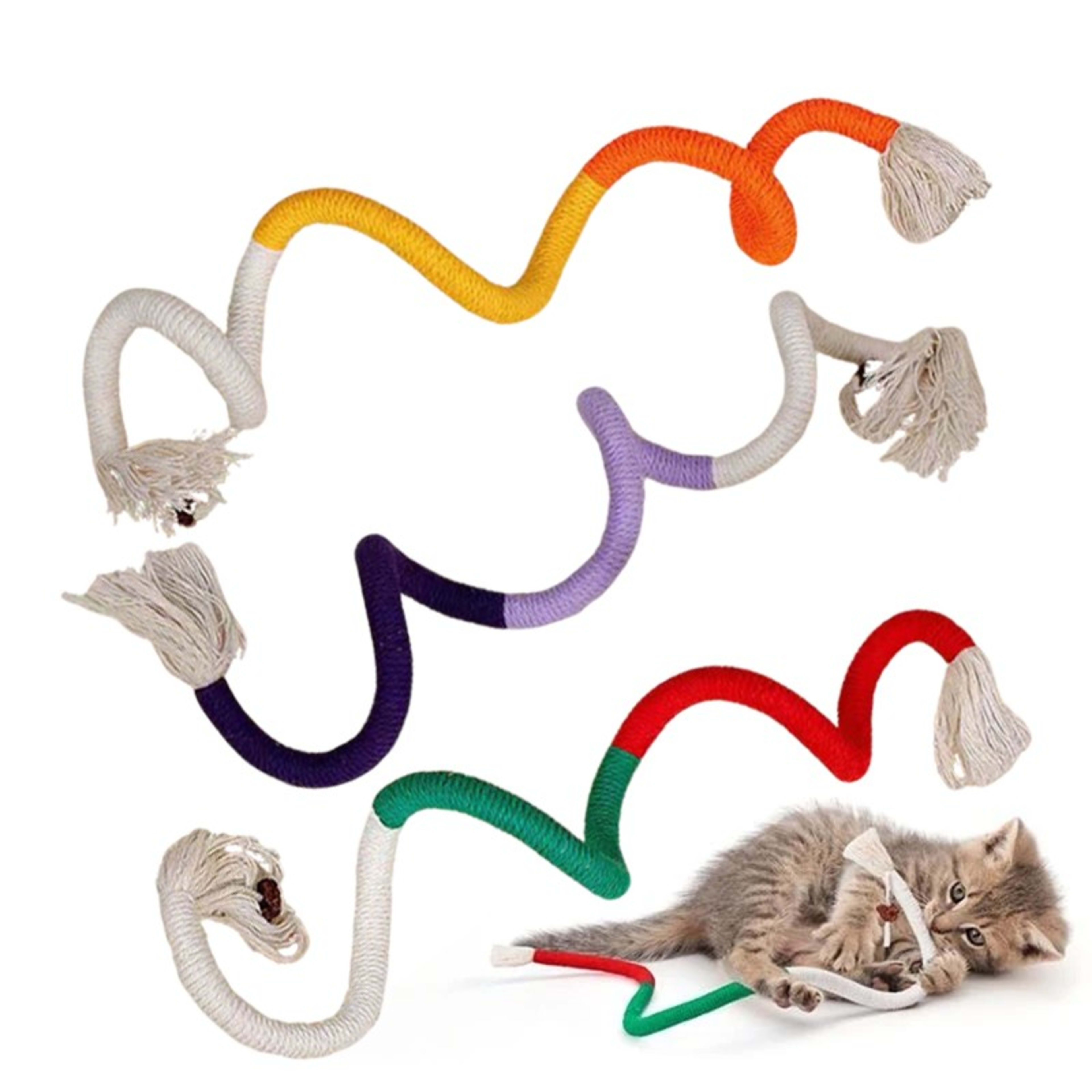 3pcs Catnip Rope Cat Chew Toy Teeth Cleaning Interactive Kitten Teething Play 70cm 10