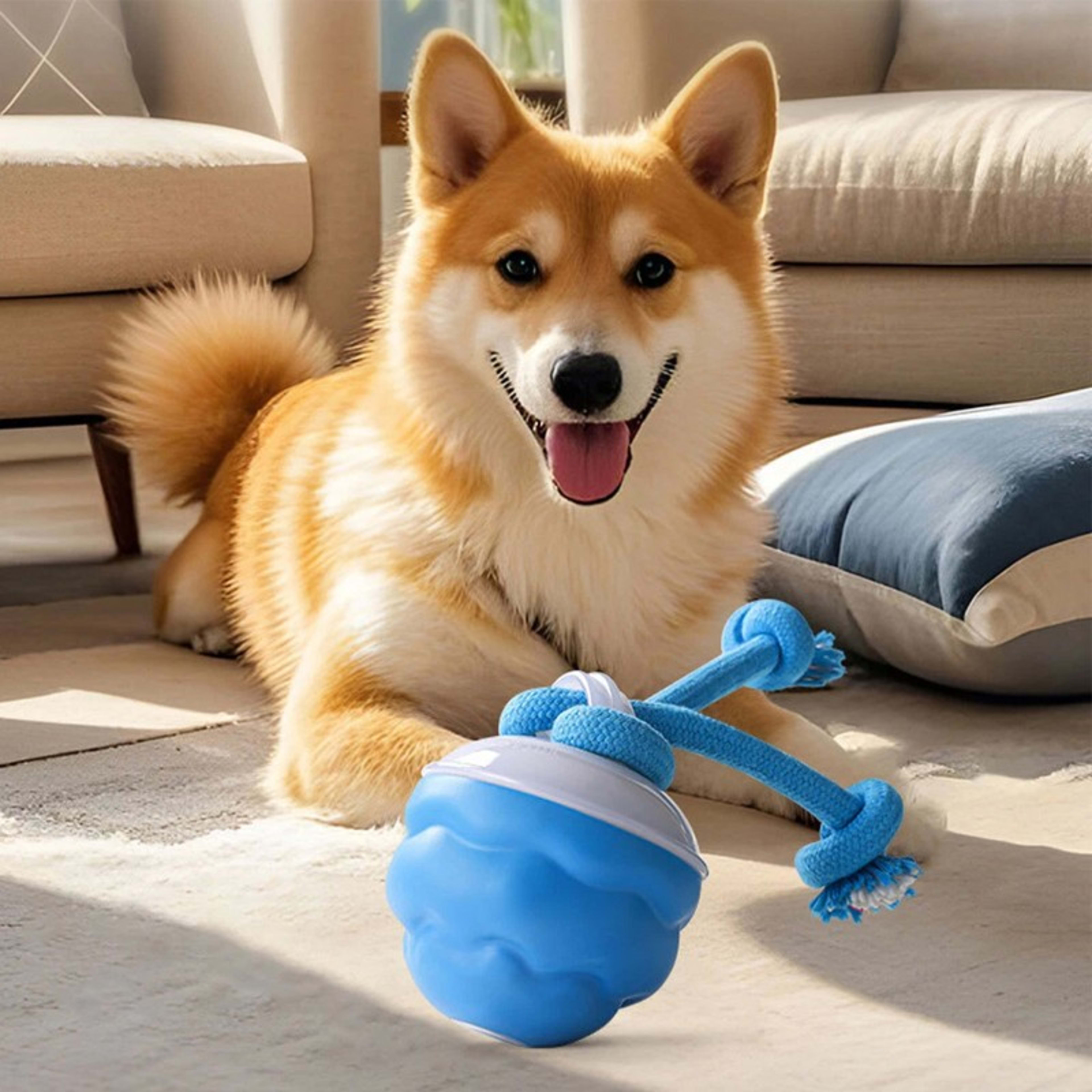 The Chase Buddy Dog Boredom Stimulating Toy  Smart Pet Puppy Ball With Ropes 5