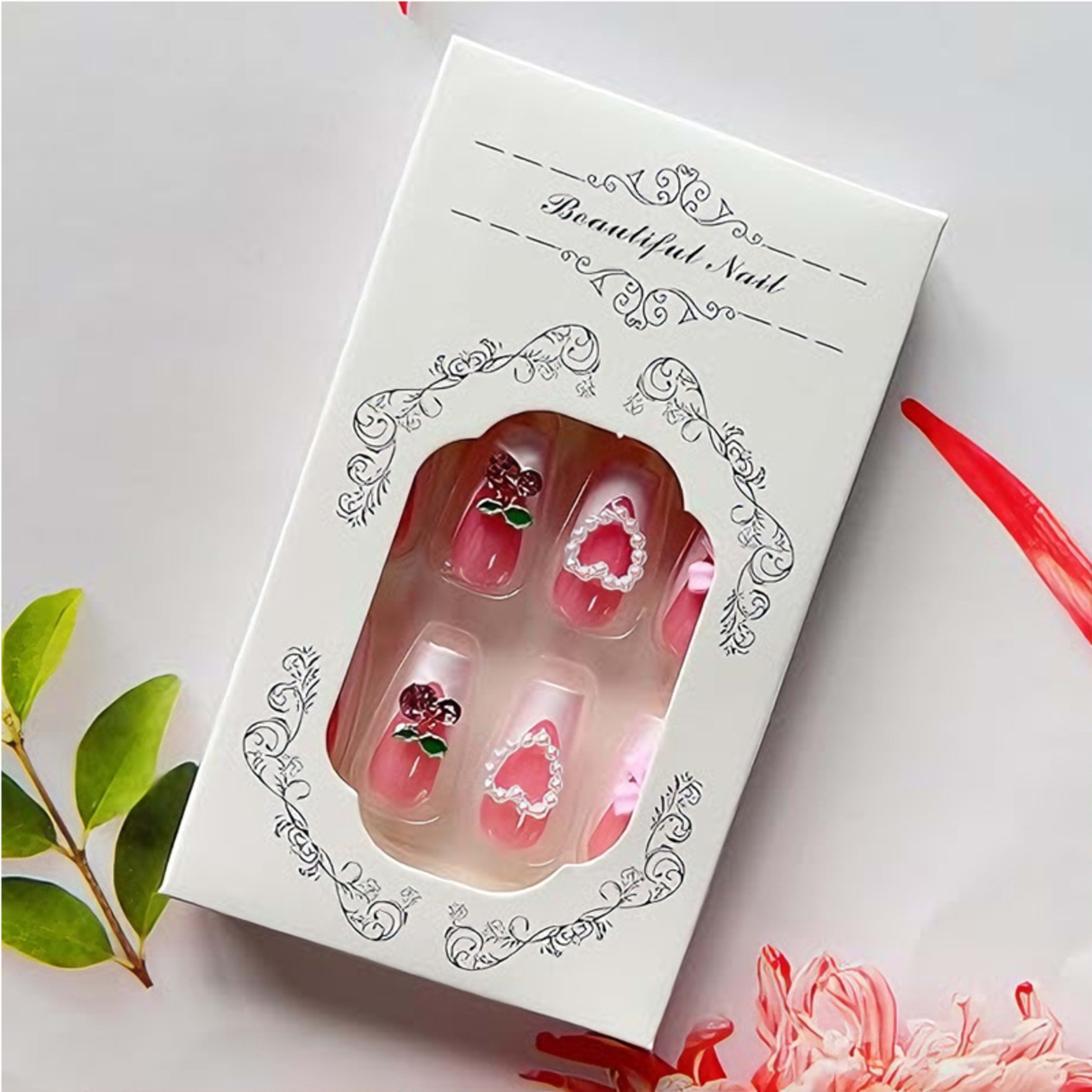 24 PCS Cherry Bow Nail Art 3